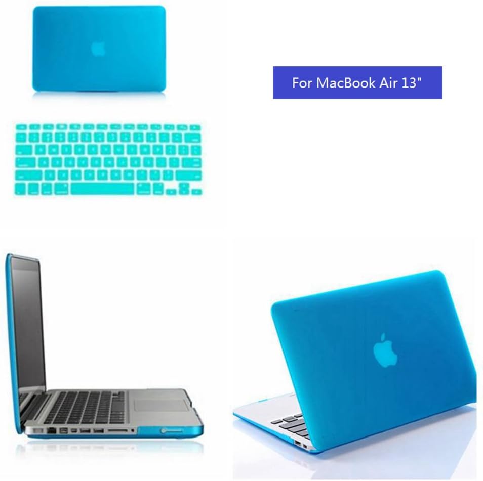 Mooso MacBook Air 13 Case: Frost Matte Surface Rubberized Hard Shell Case Cover with Silicone Skin Protective for Apple Macbook Air 13" (Apple Macbook Air 13",Teal)