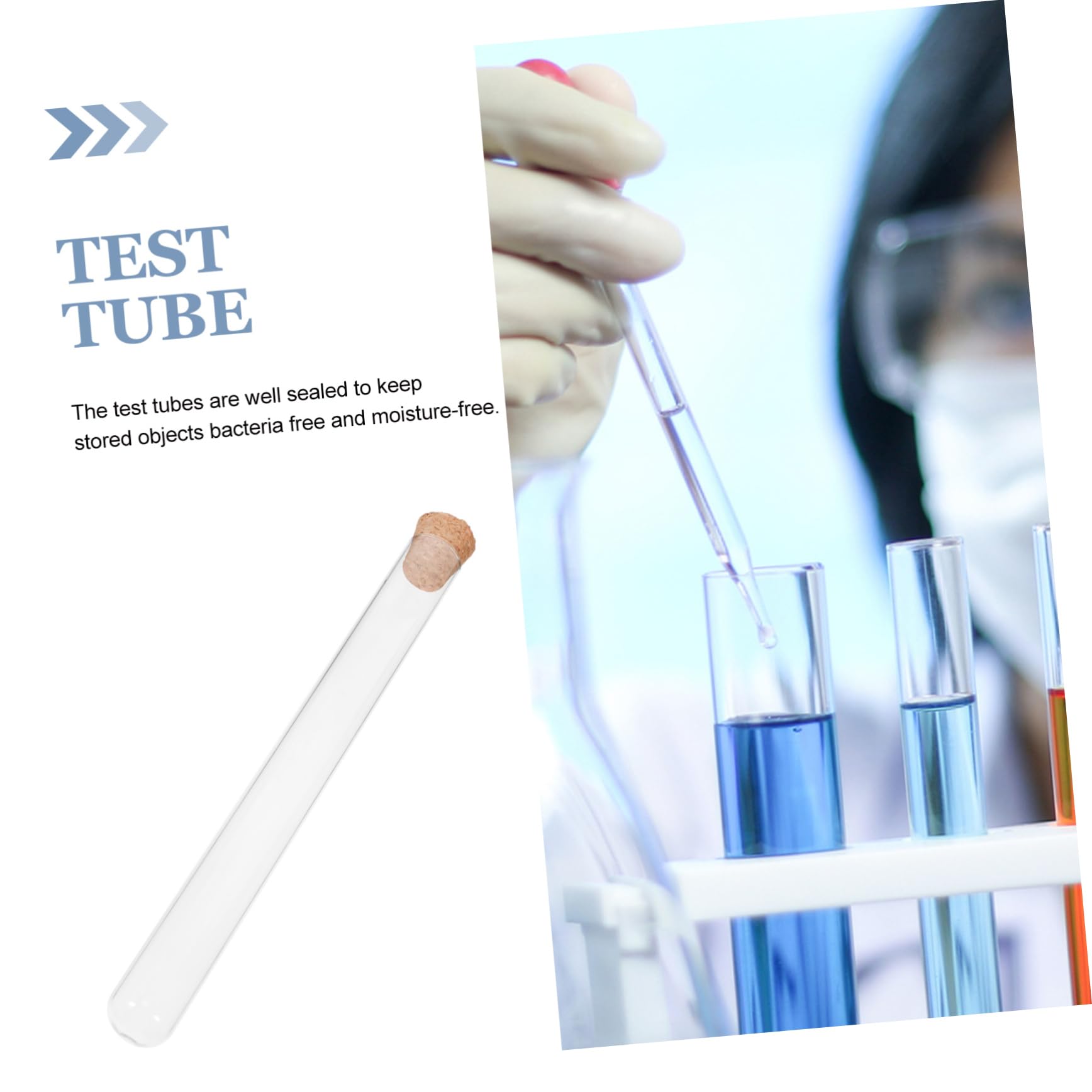 MUSISALY 12 Pcs Test Tubes with Cork Stoppers Borosil Test Tube Test Cork Salts Tubes Test Tubes for Small Test Tubes Rack Cork Test Tubes Sample Test Tube Experiment Lab Tube