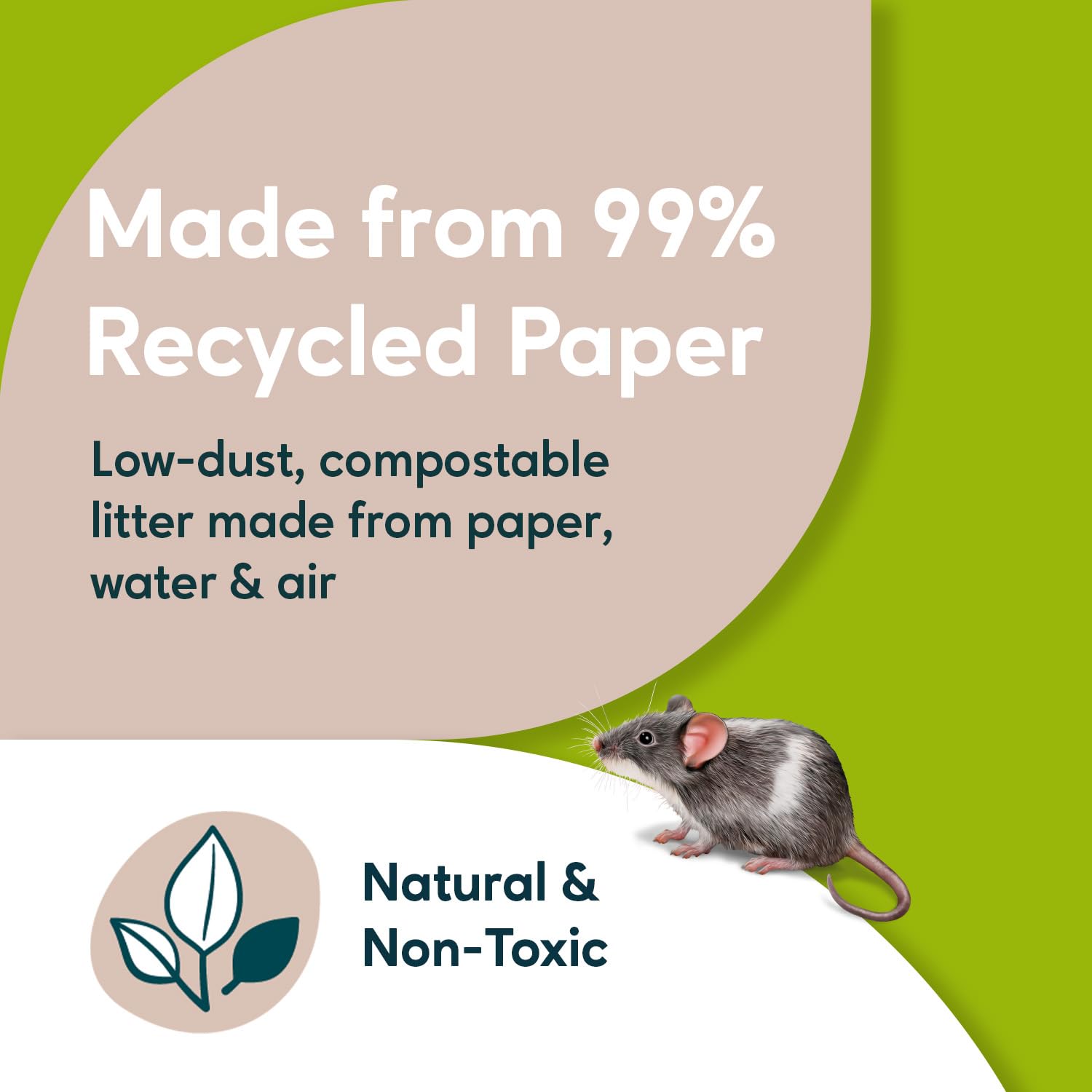 Back 2 Nature Bedding and Litter, (10l) Highly Absorbent 99% Recycled Paper Litter for Small Pets, Dry & Fresh Smelling Rabbit, Bird, Ferret and Hamster Cage, Soft, Safe & Compostable Hamster Bedding — view 4