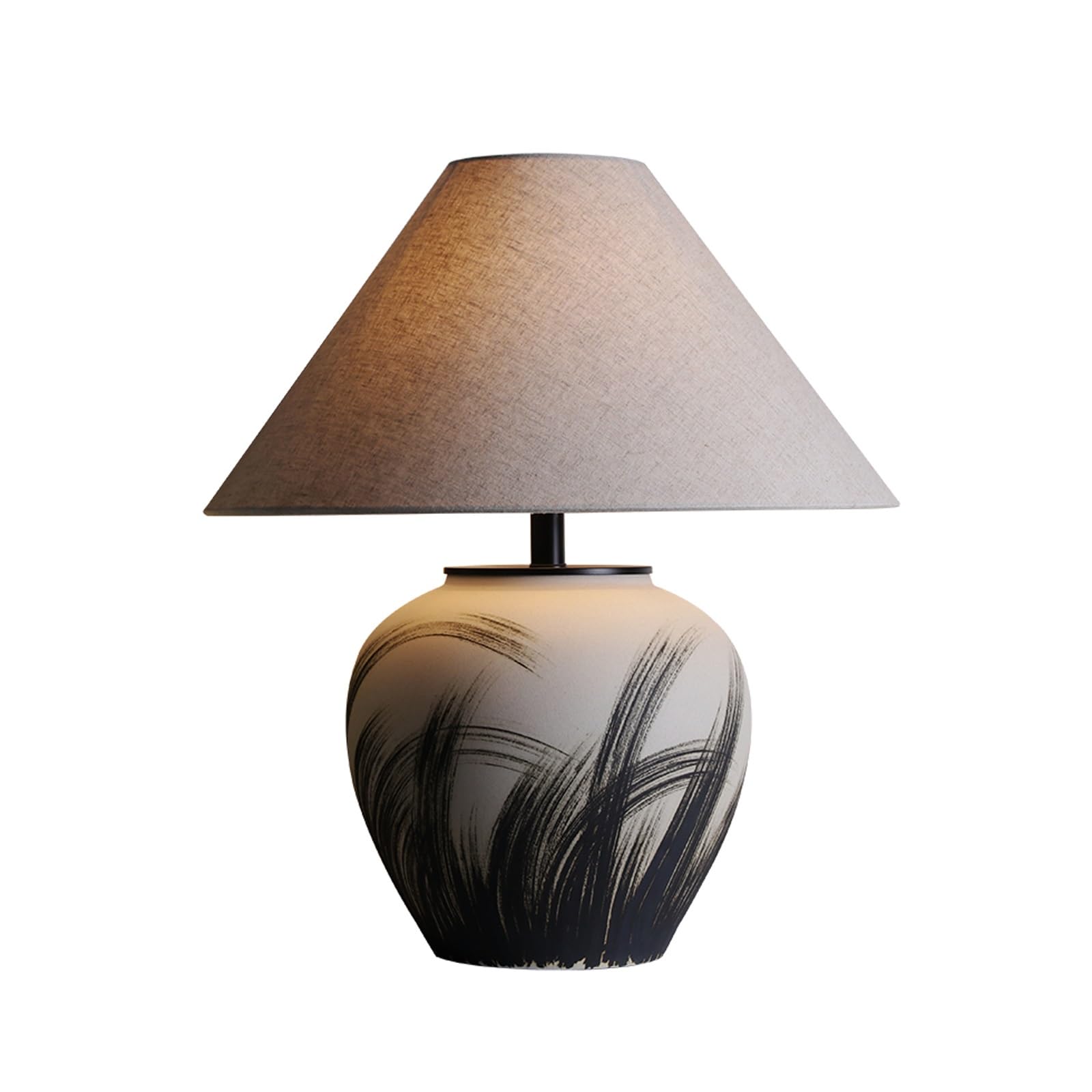 asdchZen Table Lamp, Farmhouse Table Lamps For Living Room, Bedside Nightstand Lamp For Bedroom, Ceramic Desk Lamps For Nightstand End Table Entryway-Button-S,Dimming Switch-S