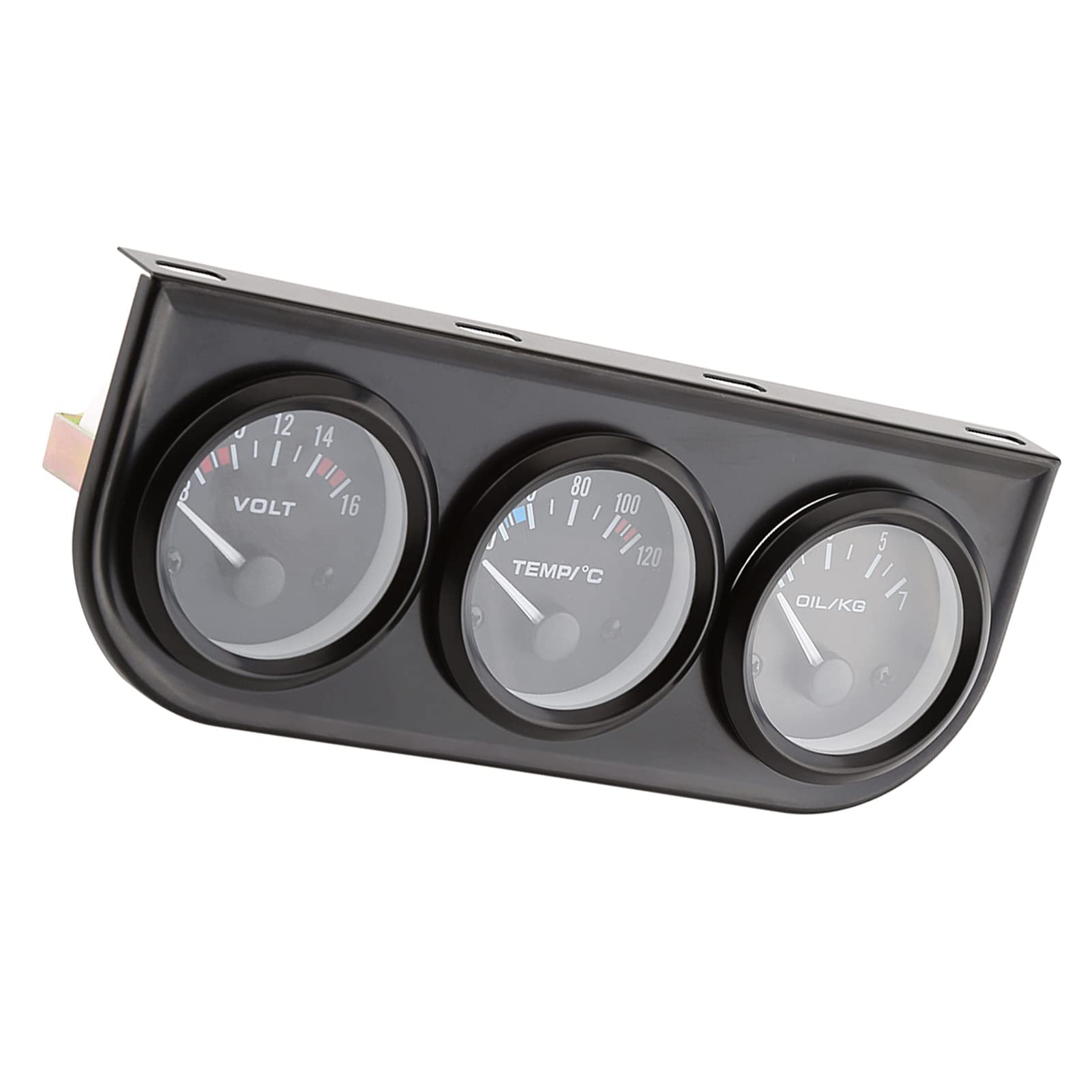 Voltmètre 3 en 1 à Triple Jauge de 52mm, Jauge de Température de l'eau, Compteur de Pression d'huile avec Capteur pour Voiture et Camion, Kit de Jauge Triple, Jauge de Pression