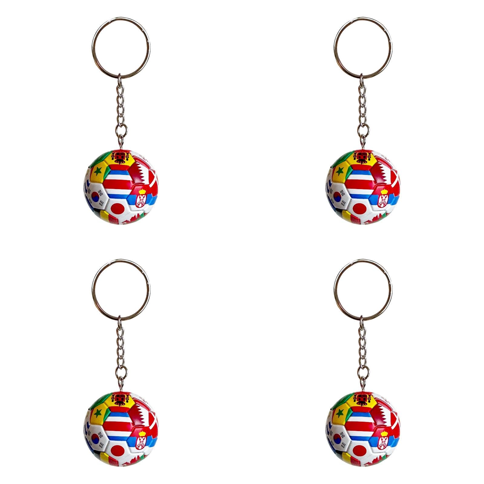 Football Keyring 2026 Football Keyrings for Boys with National Flags, Football 2026 Soccer Gifts & Accessories for Men Sports Accessoires 2026 Backpack Charm Daily Use (4Pcs)