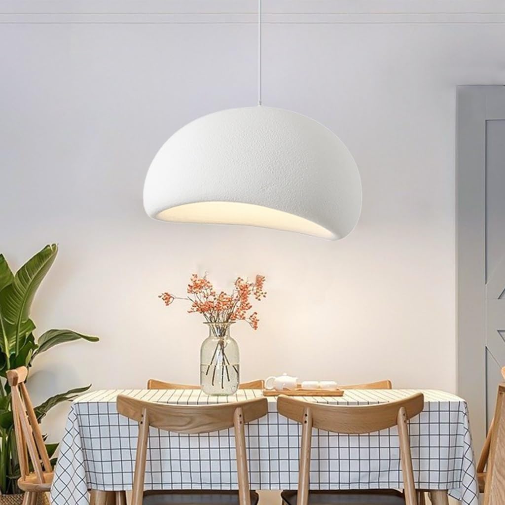Nowoczesna Lampa Wisząca Japoński Styl Wabi-Sabi E27 Biały Kreatywny Żyrandol Stół Do Jadalni Lampa Wisząca Oświetlenie Wewnętrzne Regulowana Dekoracja Domu Do Jadalni Światło Wyspy Kuchennej(A,