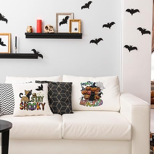 Miniatura 6 de 6 parches termoadhesivos de Halloween para ropa, camisetas, telaraña, calabaza, murciélagos, diseños de transferencia de calor, calcomanías de