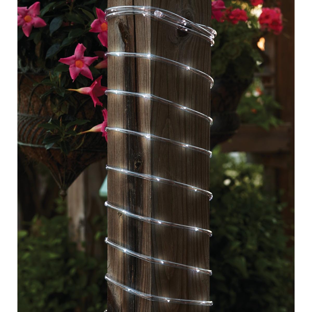 SIM SUPPLY Outdoor Expressions 28 Ft. 100-Light LED Cool White Solar Rope Light - 1 Each