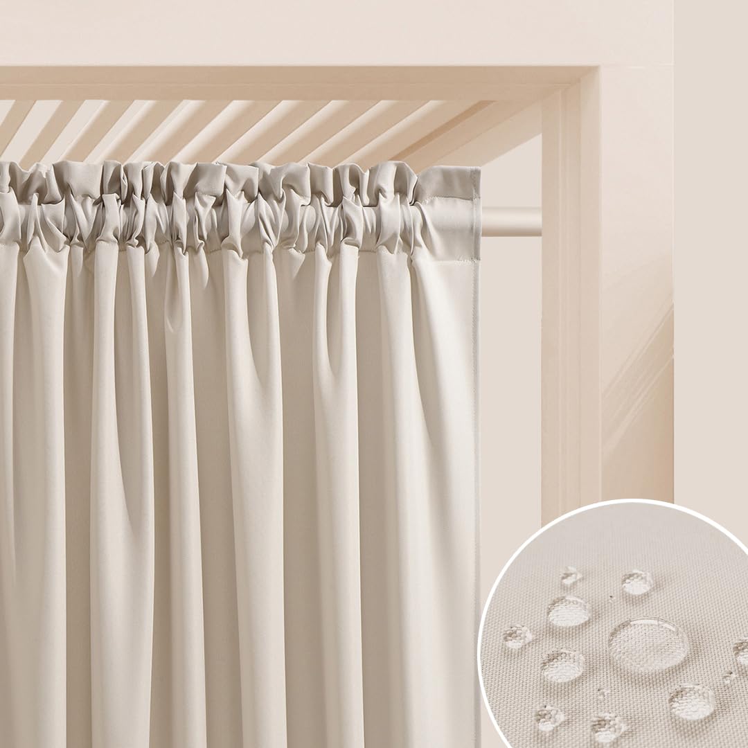 ROOM99 Garden Line - Cortinas para Exteriores con Ojales, 155 x 200 cm de Ancho x 200 cm de Alto, Resistente a la Intemperie, Impermeable, protección Solar, para jardín, Resistente al Viento, Color — view 12
