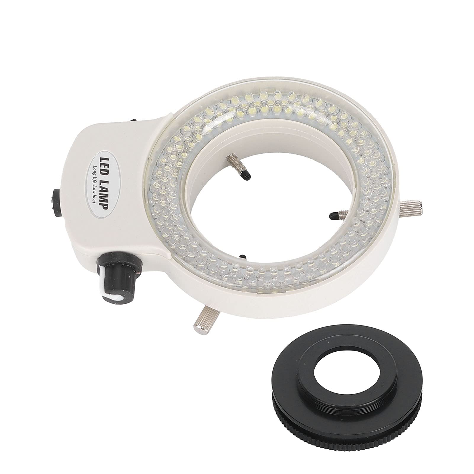 LED-Lichtmikroskop, LED-Lichtmikroskop-Lichtquelle, ABS, Schattenlose Beleuchtung für Stereo-Teleskope, Industrie-Mikroskop-Kamera (EU-Stecker)