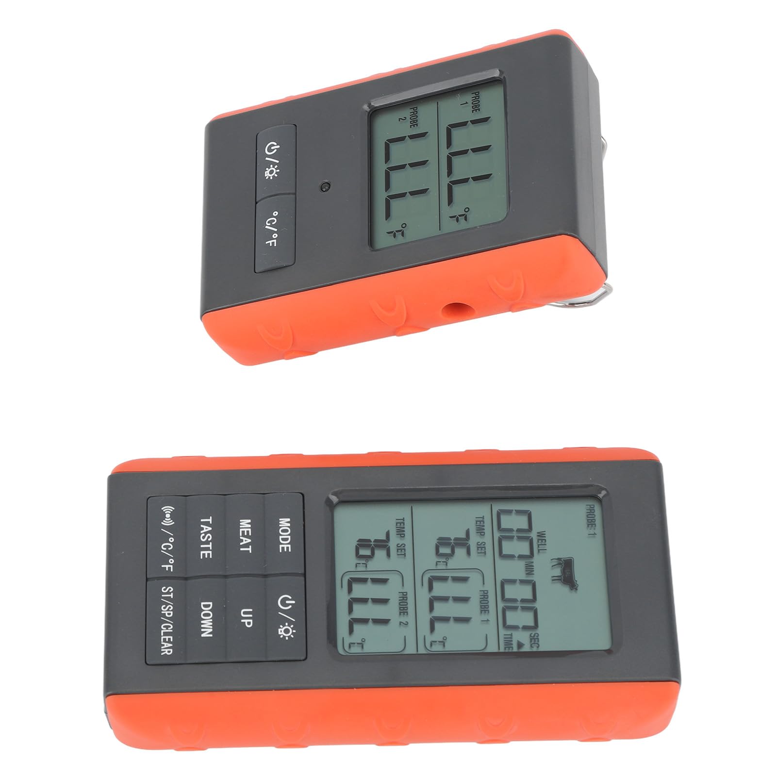 Termómetro inalámbrico para barbacoa con doble sonda para cocinar carne, alarma de temperatura, pantalla digital HTN