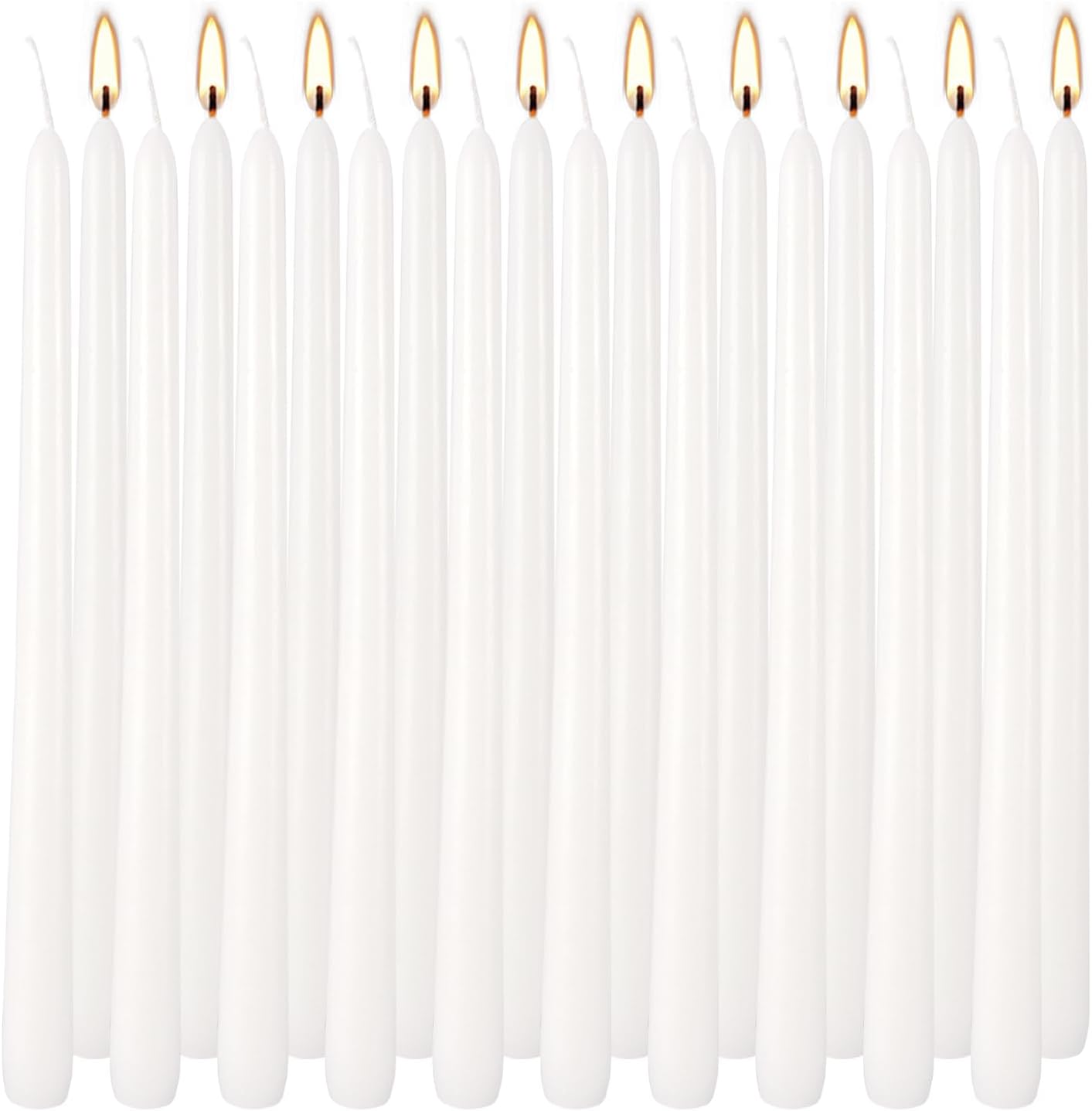 20 Pack White Taper Candles 12 Inch Tall 3/4 Inch Thick Burn 10 Hours - Image 2