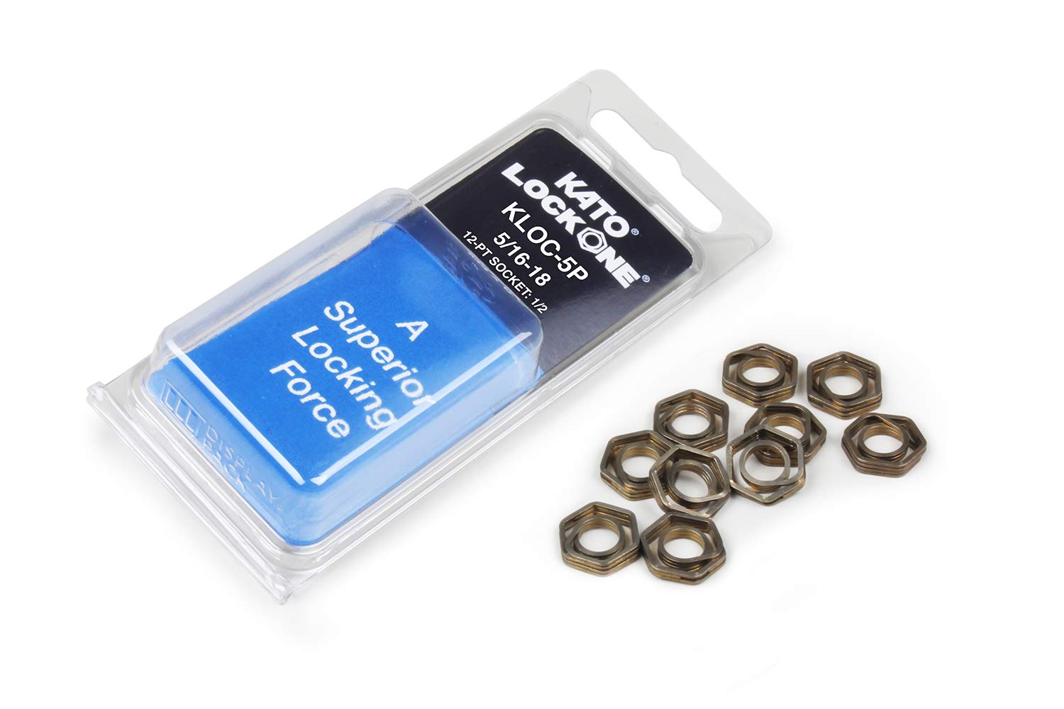 KATO LockOne (KLOC-5P) 10/PKG Anti-Vibration Fastener, for Thread Size: 5/16-18