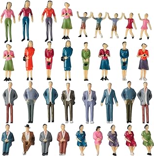 NWFashion 100PCS 1:30 Scale Hand Color Painted Model Train People Figure (1:30 60mm)