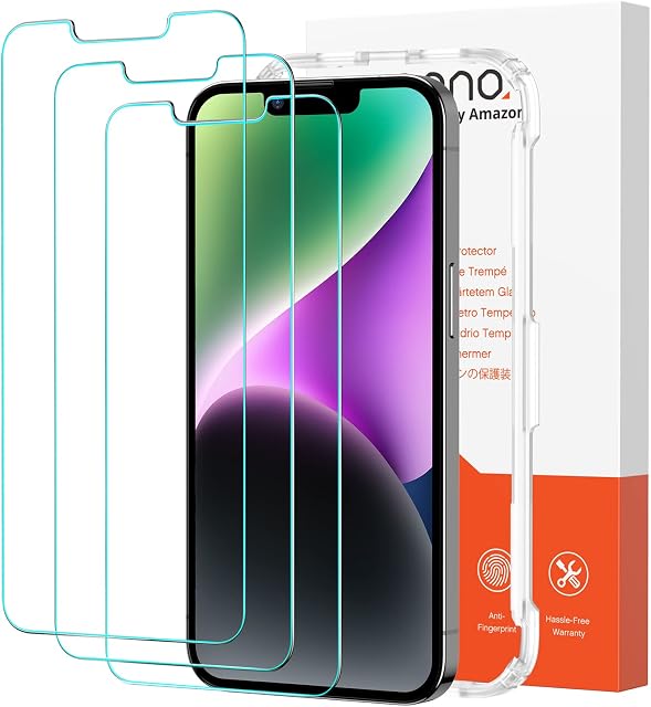 Amazon Brand - Eono Screen Protector for iPhone 14 Plus (2022) and iPhone 13 Pro Max, 6.7 Inch, Tempered Glass Screen Protector with Easy Installation Kit, Ultra Clear, Bubble Free - 3 Pack