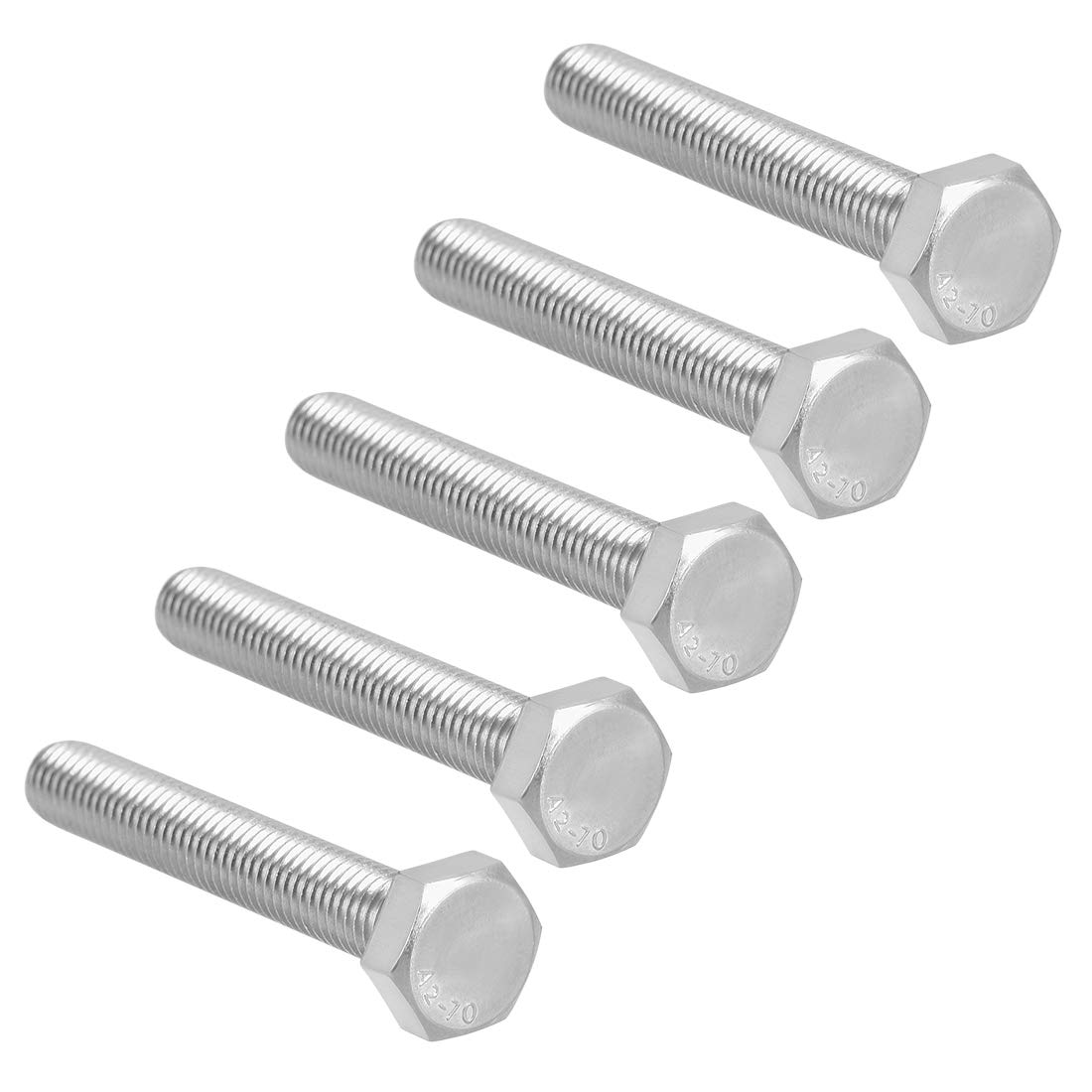 uxcell M10x65mm Hex Bolts 304 Stainless Steel Hexagon Screw Bolt 5pcs