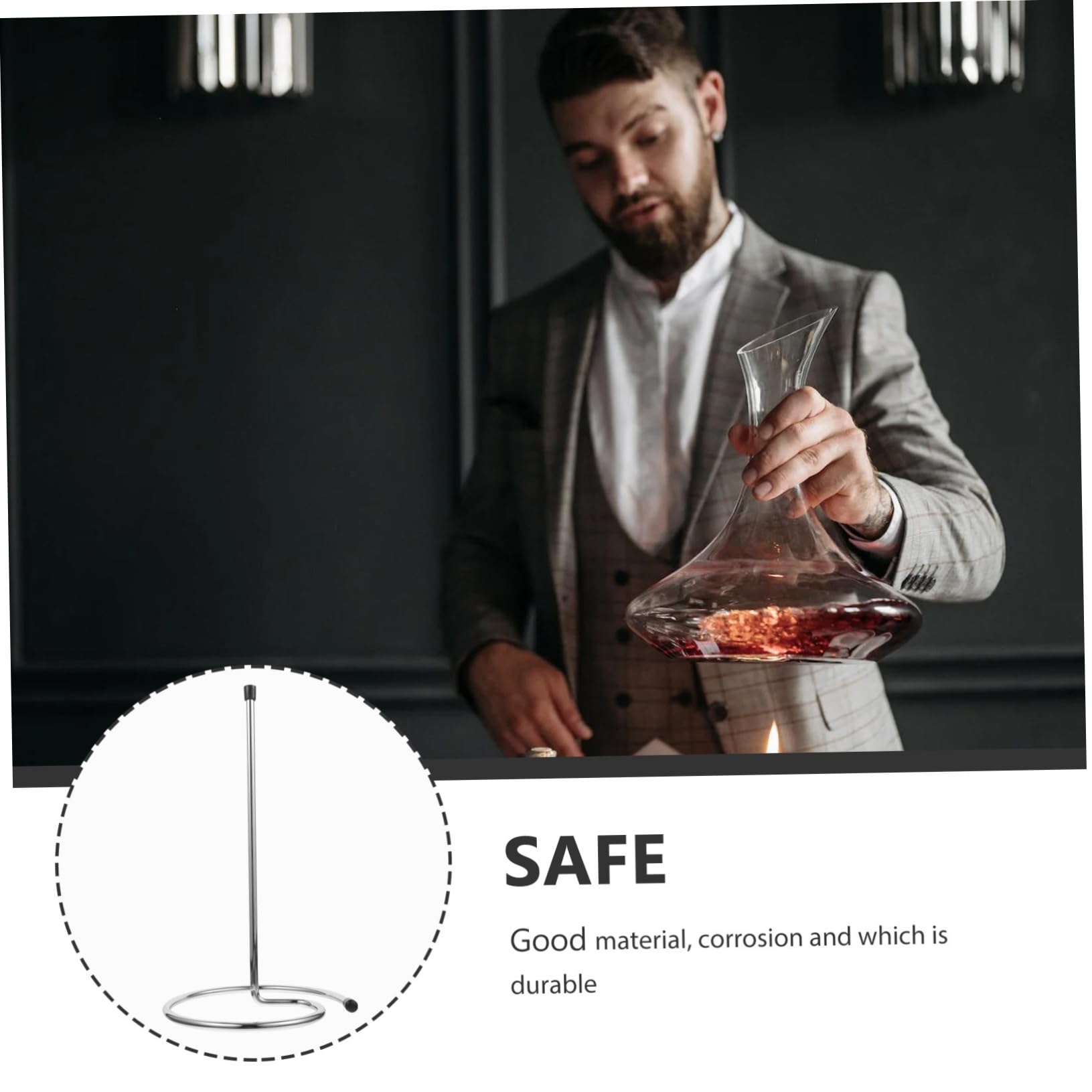 Lot De 2 Égouttoirs à Carafe à Vin en Métal Antirouille, Support De Comptoir Compact pour Séchage Vertical, Adapté Maison, Bar Et Restaurant