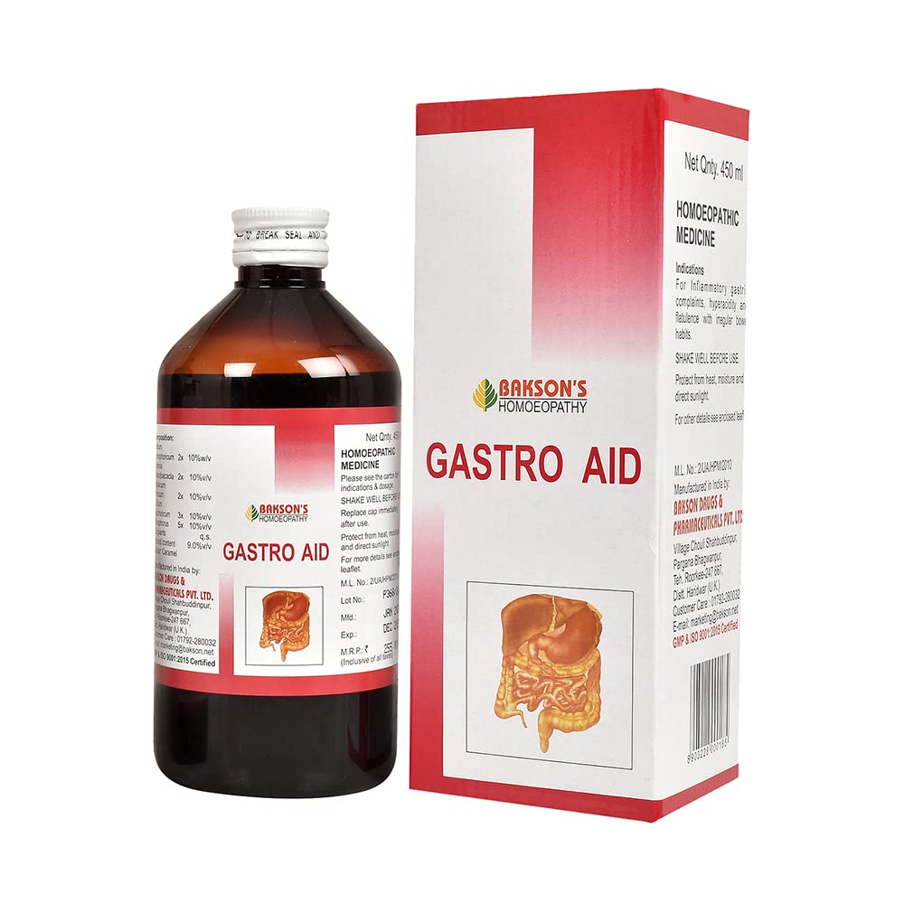 Dr. Bakshis BAKSONS HOMOEOPATHY Gastro Aid Syrup (450ml) (B0BX644NRG) Amazon Price History, Amazon Price Tracker