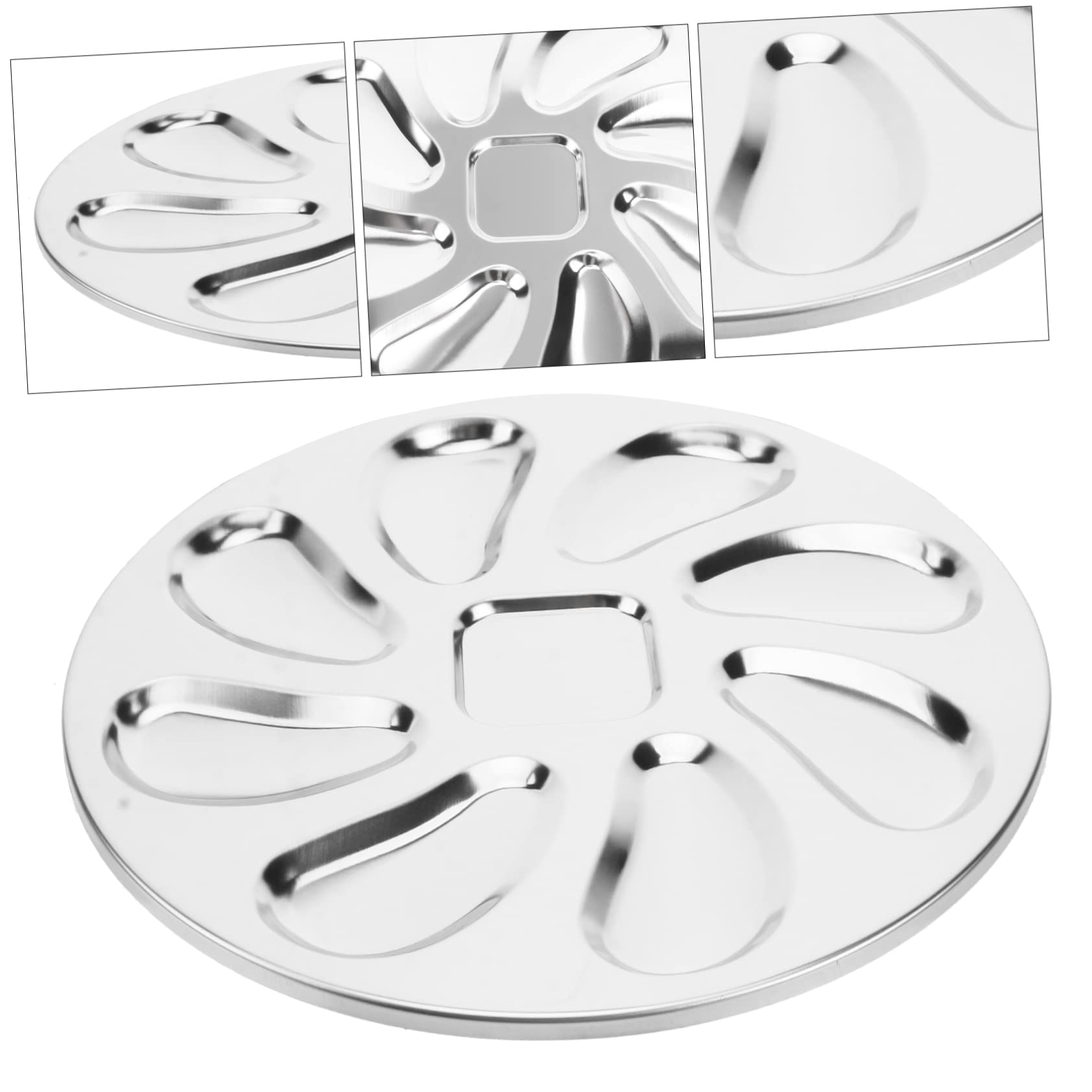 Acier Inoxydable Assiette à Huîtres, Argenté Plat de Service