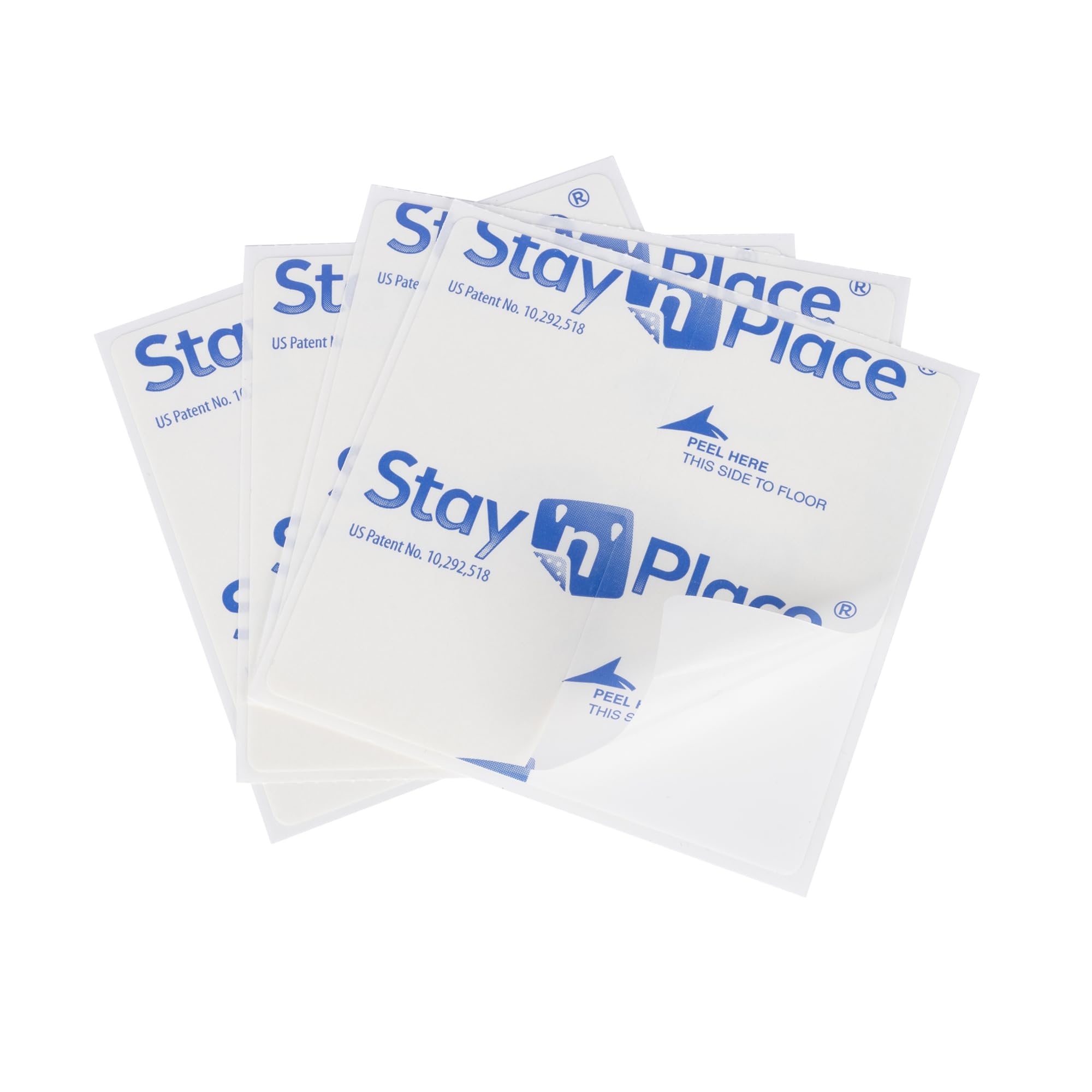 ROBERTS 50-547 Stay N' Place 4 in. x 4 in. Rug Tabs (4-Pack), White