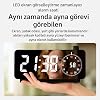 Plentiful Aynalı Led Ekranlı Saat,Elektronik Masaüstü Çalar Saat, Çift Dijital Çalar Saat, Başucu Ofisi Için Geri Sayımlı Kompakt Sıcaklık Göstergesi