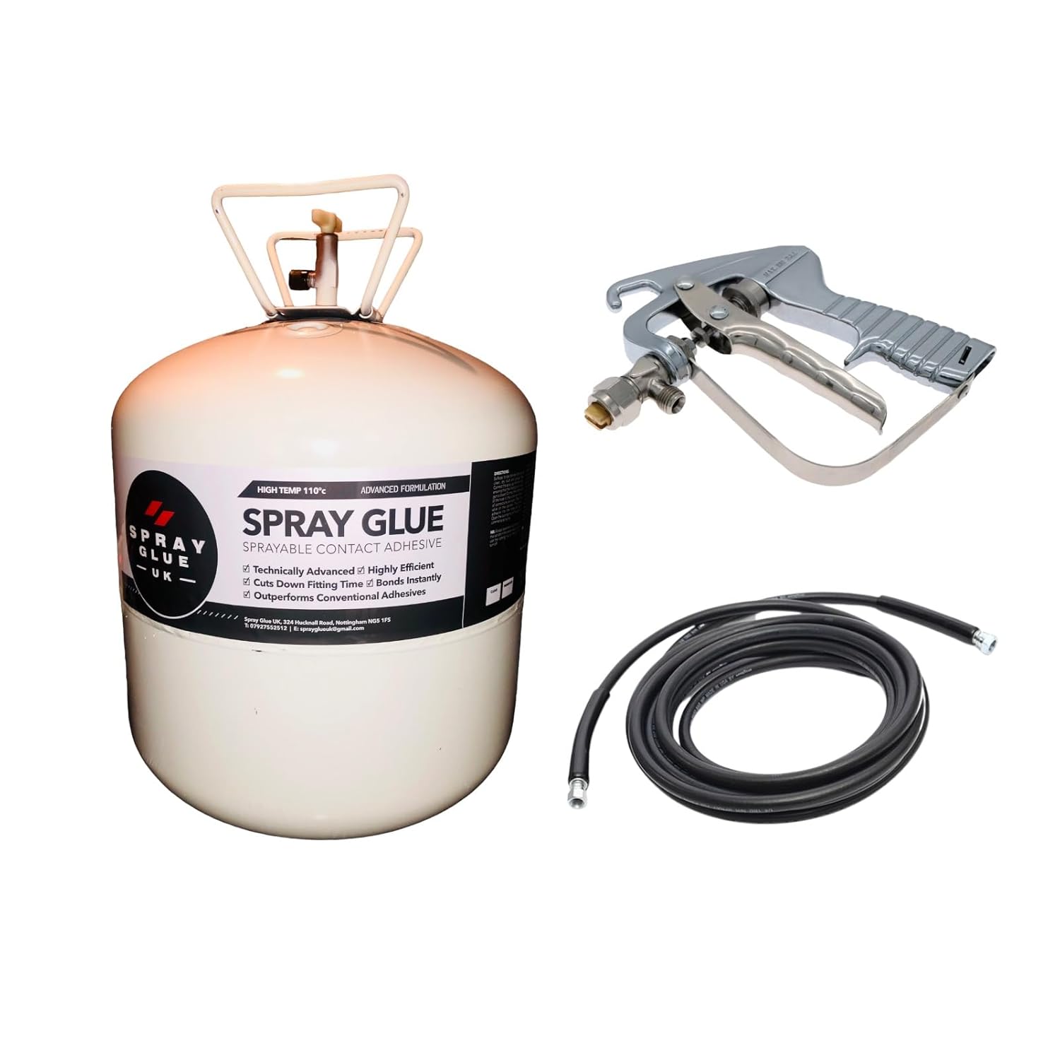 Spray Glue Contact Spray Adhesive SetUp (22L Canister, Gun & Hose
