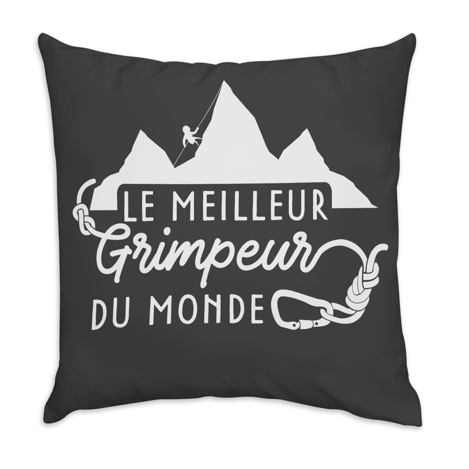 Fabulous Black Velvet Cushion Cover - World's Best Mountaineer Climbing Mountain Climbing - 40x40cm Velvet Touch