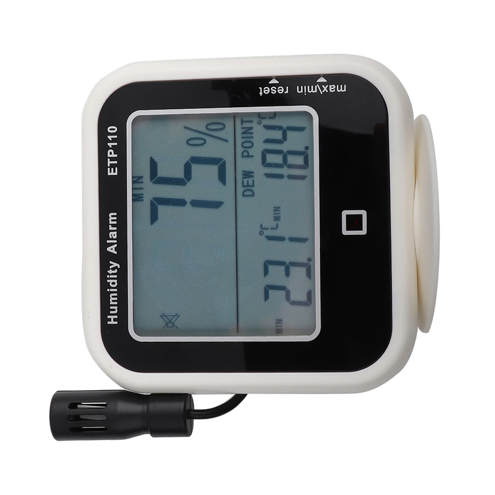 Hidyliu Termohigrómetro Digital ETP110 con Pantalla LCD Grande y Función de Alarma de Humedad para Uso Doméstico y de Laboratorio