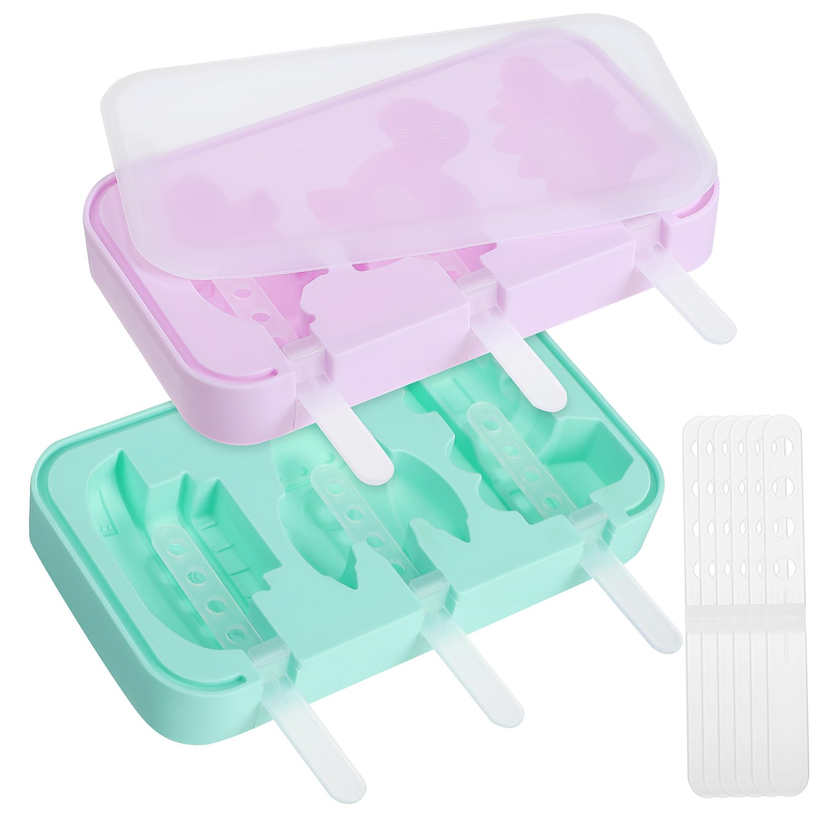 Moule à Glace Réutilisable Moule à Mini-glace Créatif Soi-même 2pcs avec Couvercle en Silicone pour Fête Cuisine Maison