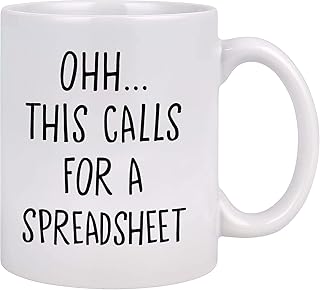 Oh This Calls For A Spreadsheett Mug Excel Spreadsheet Mug Accountant Mugg - Funny Work Mugs Office Spreadsheets Accountant Gifts - Boss Gift for Women Finance Gifts White Mugs (white 11oz)