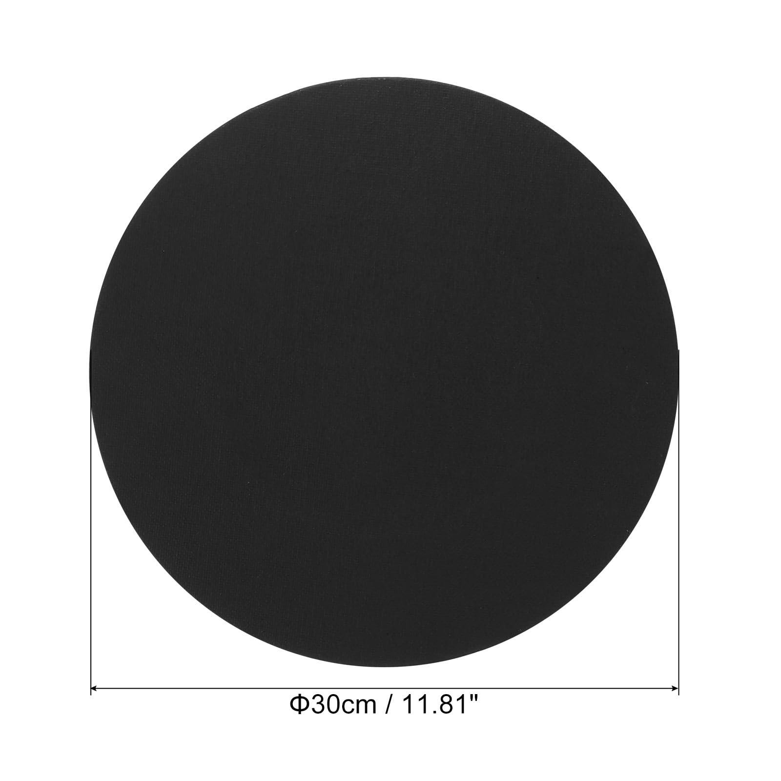 PATIKIL Lot de 2 toiles rondes en bois tendues pour peinture, peinture acrylique, peinture à l'huile, 30,5 cm, noir