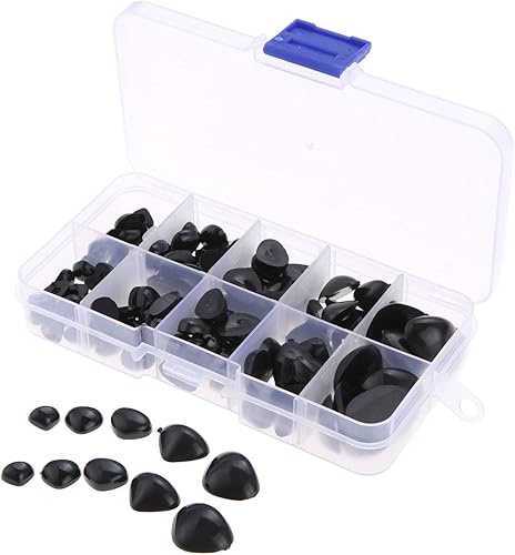 Yetaha 150 piezas de nariz de plástico, 5 tamaños de nariz triangular artesanal para animales de peluche, muñecos de animales, juguetes de peluche