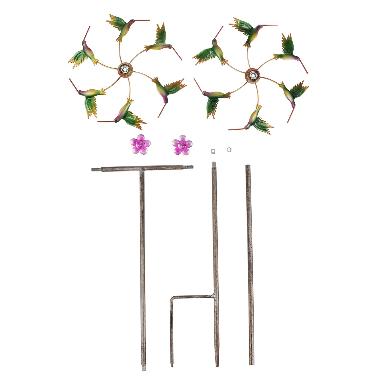 Toyvian Metall Windspiel Gartenstecker Design Wetterfest Windmühle Deko für Außenbereich Skurrile Gartendeko aus Metall für Rasen Terrasse und Party