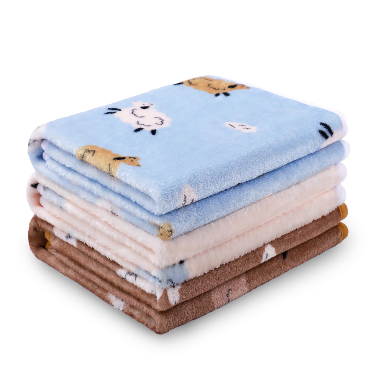 luciphia 3 Pezzi Coperta per Cane/Gatto Lavabile Soffice Durevole, Morbida e Calda Flanella,Agnello,Large (104 * 76cm)