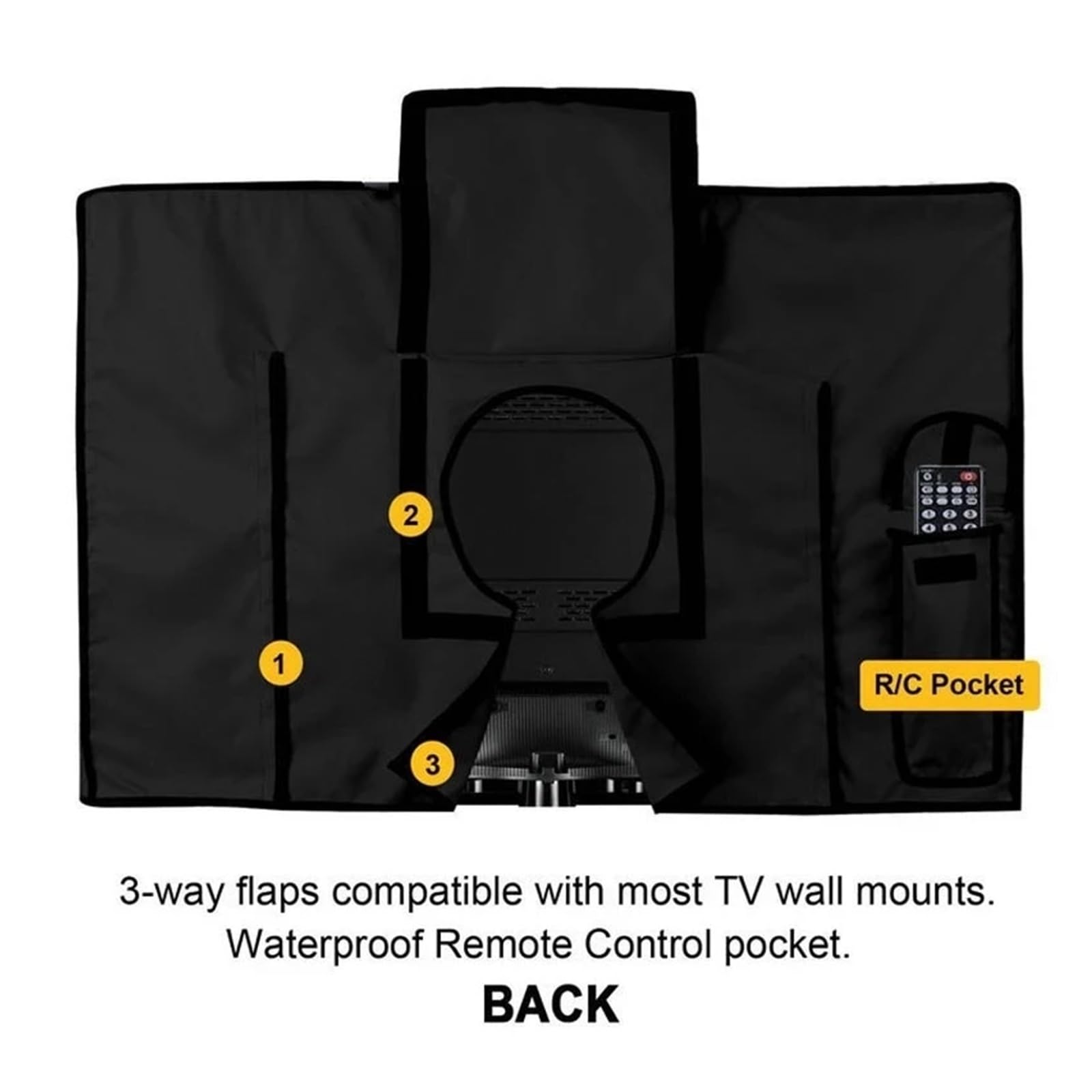 Fundas tv Funda protectora for TV for exteriores, resistente a la intemperie con cubierta inferior, adecuada for TV de 30-32 pulgadas, con bolsillo for mando a distancia(Silver,FOR 46-48inch TV)