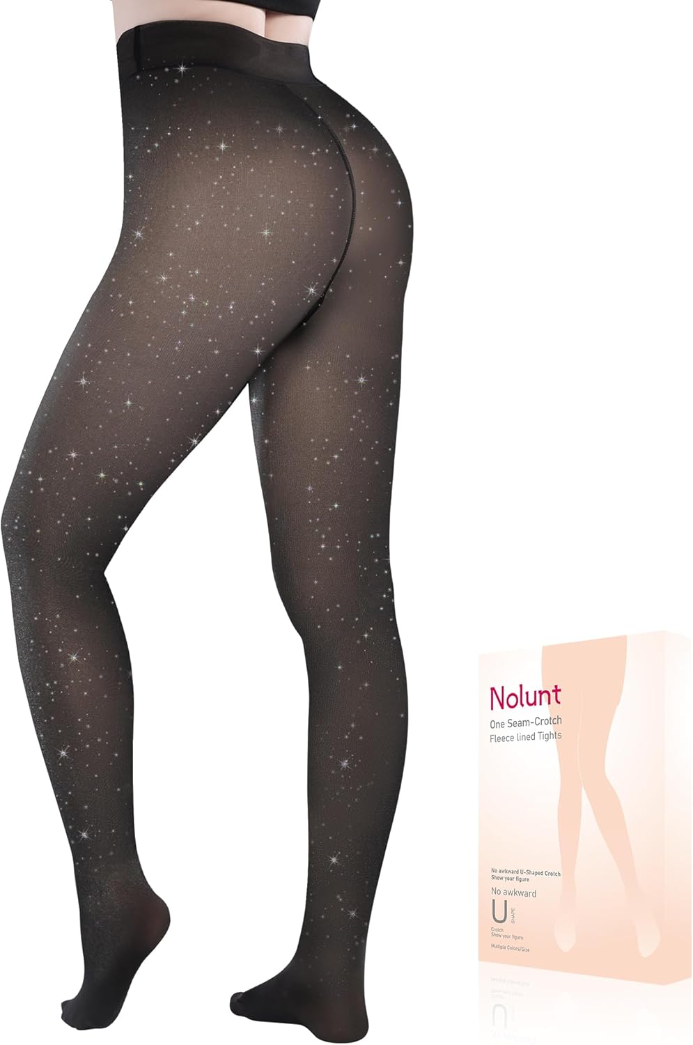 Fleece Lined Tights Sheer Women,Fake Translucent Warm Pantyhose Leggings Sheer Thermal Tights for Women in Winter.
