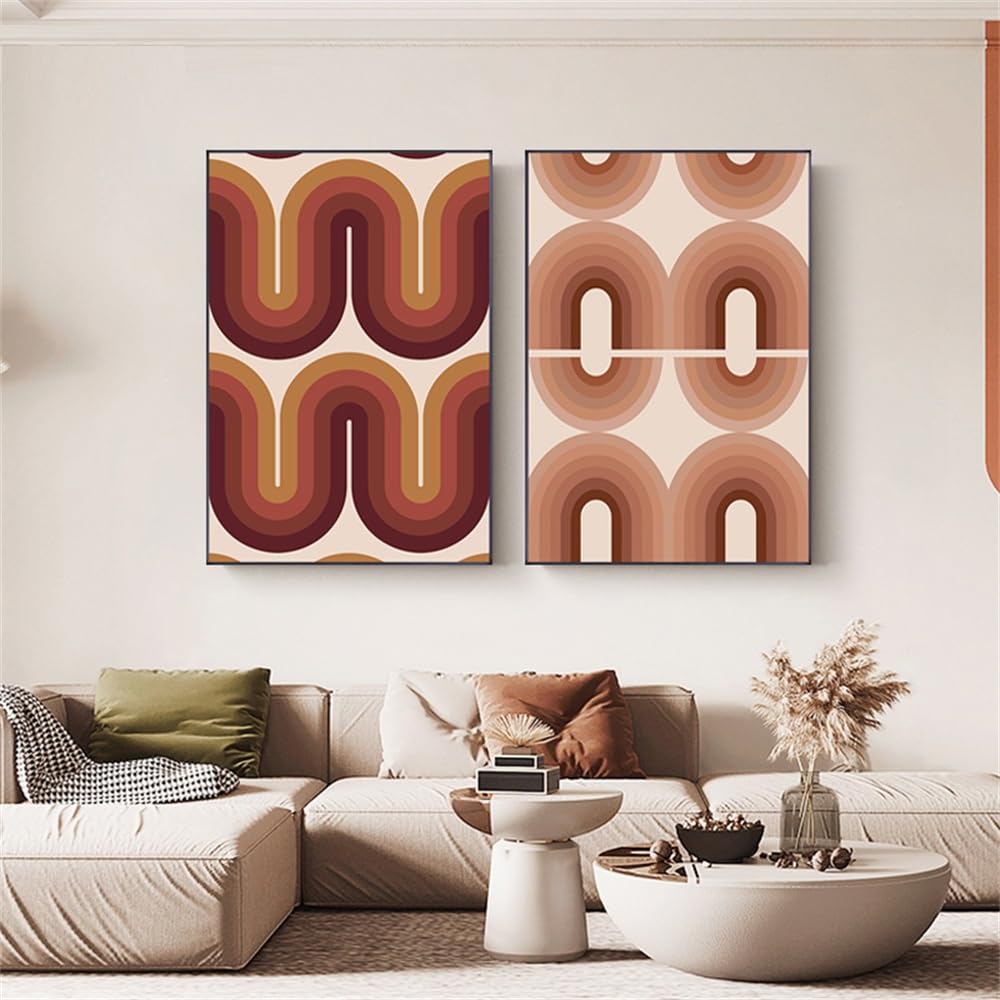 WUHBCZ Canvas Paints,Nordic Geometric Art Posters Abstract Line Canvas Paintings Prints Wall Pictures for Living Room Bedroom Office Minimalism Decoration-50 * 70cm*2PCS (No Frame)