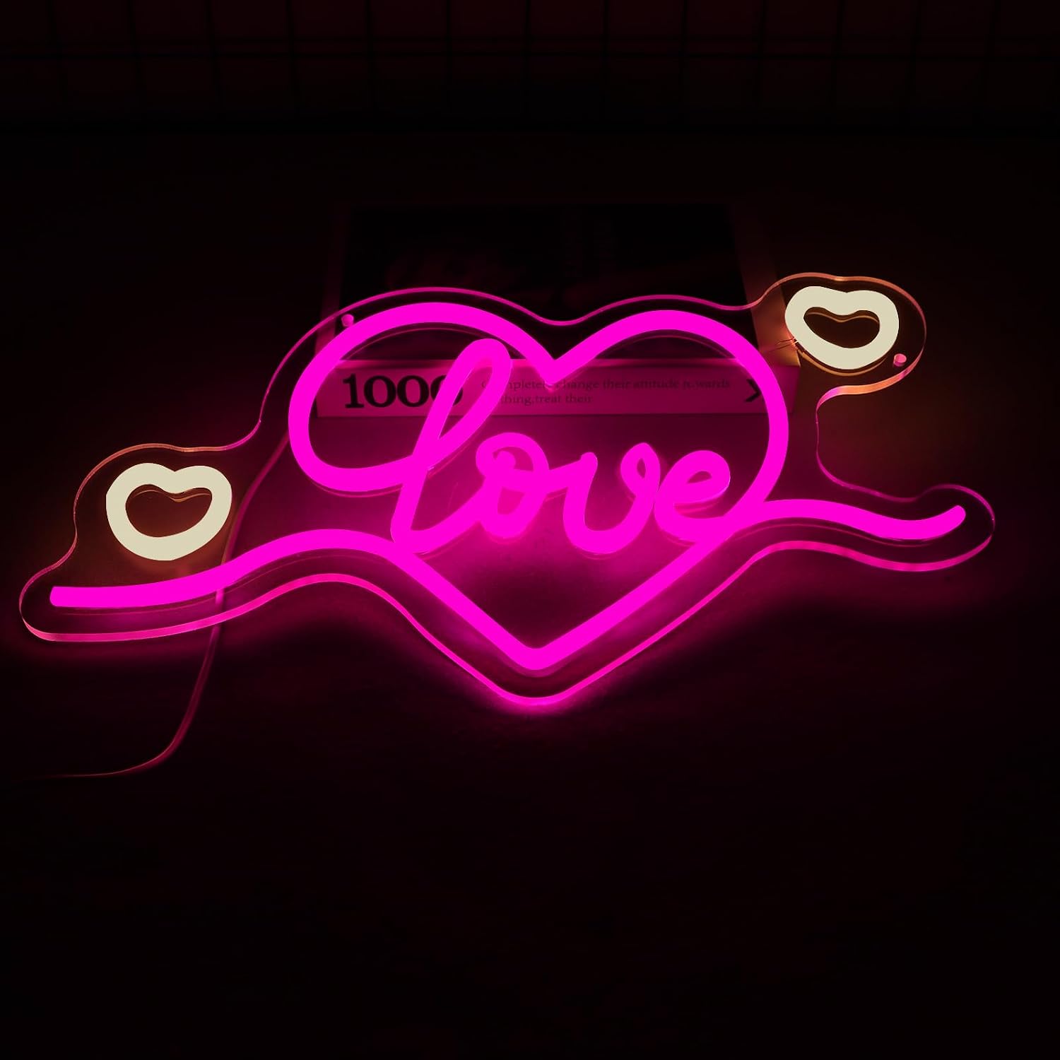 Valentines Day Decorations Valentines Day Gifts for Him Her Kid’s Classroom Heart Neon Sign for Bedroom Bedroom Wedding Anniversary Wall Decor Love Pink Led Neon Light