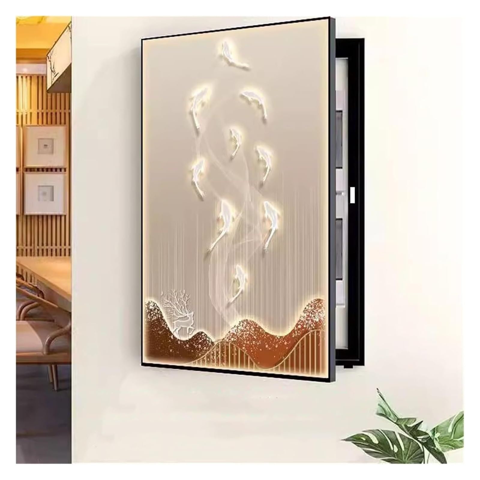 Pintura decorativa de la caja del medidor eléctrico, cuadros colgantes, pinturas de la cubierta del panel eléctrico montado en la pared de las cubiertas del interruptor de la caja eléctrica carteles d