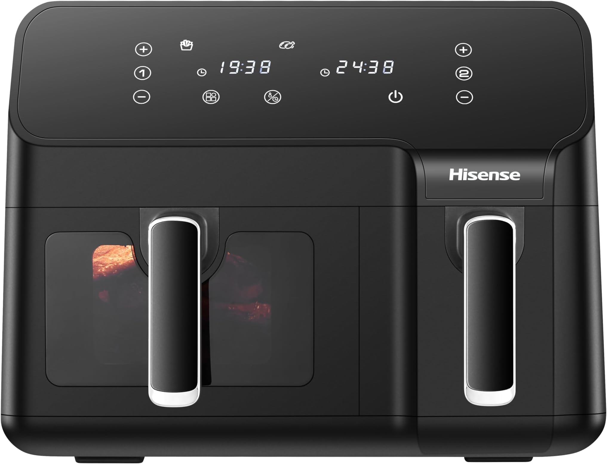 Hisense 9L Dual Basket Air Fryer, Air Fry, Preset Menus, 360° Circulation, LED Display, Dual Cooking Zone, Visible Basket, H09AFBK2S5