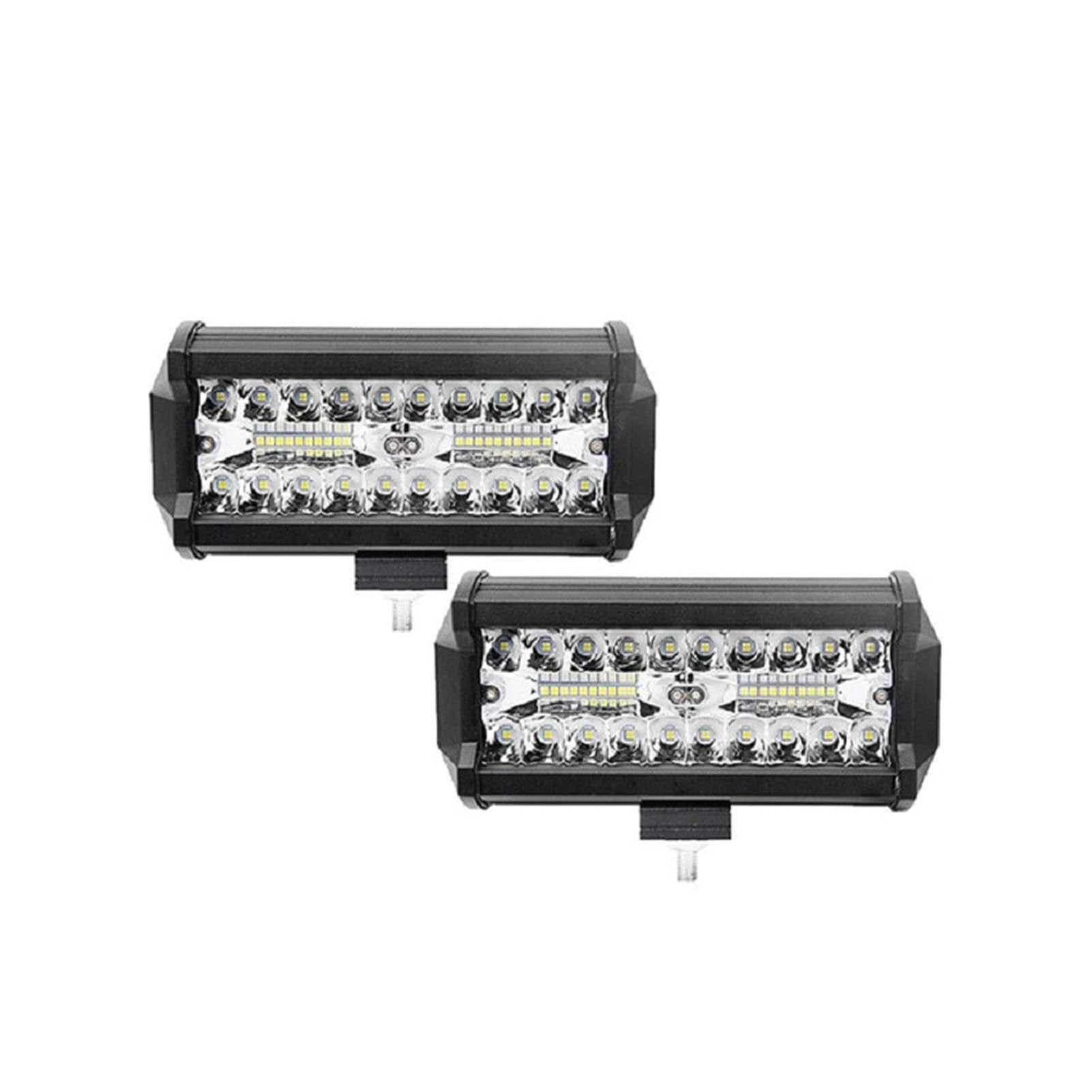 Kit conversione Xeno 7 Pollici 144W Combo LED Barre Luminose a LED Spot Flood Beam 4x4 Spot 12V 24V 4WD Barra LED Faro per Barche Automatiche SUV ATV Light (Color : 7inch 2pcs120w)