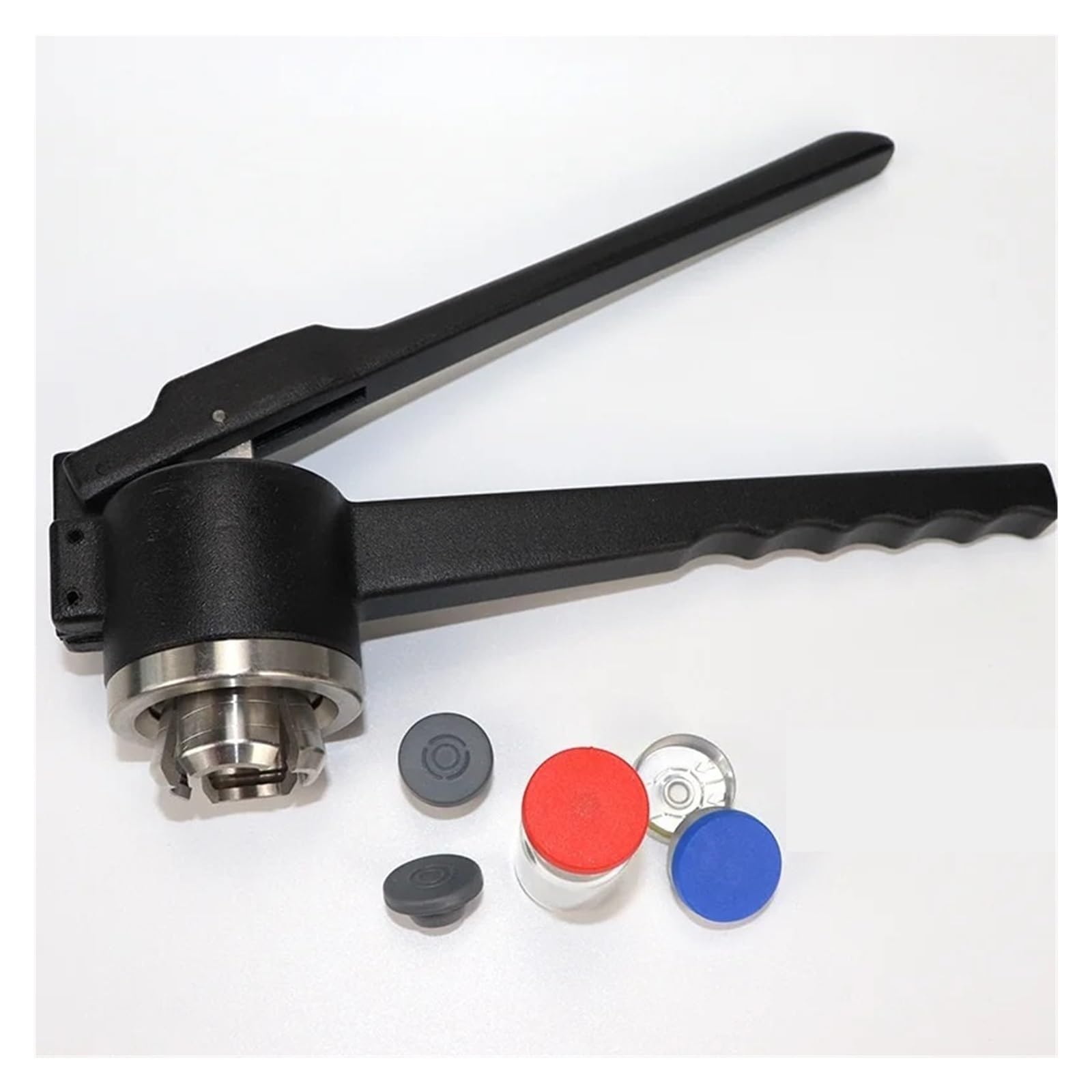 Glass Vial Crimper 13mm 15mm 20mm Vials Sealing Machine Cap Capper Bottle Crimping Capping Tools(Al Plastic Capper,15mm)