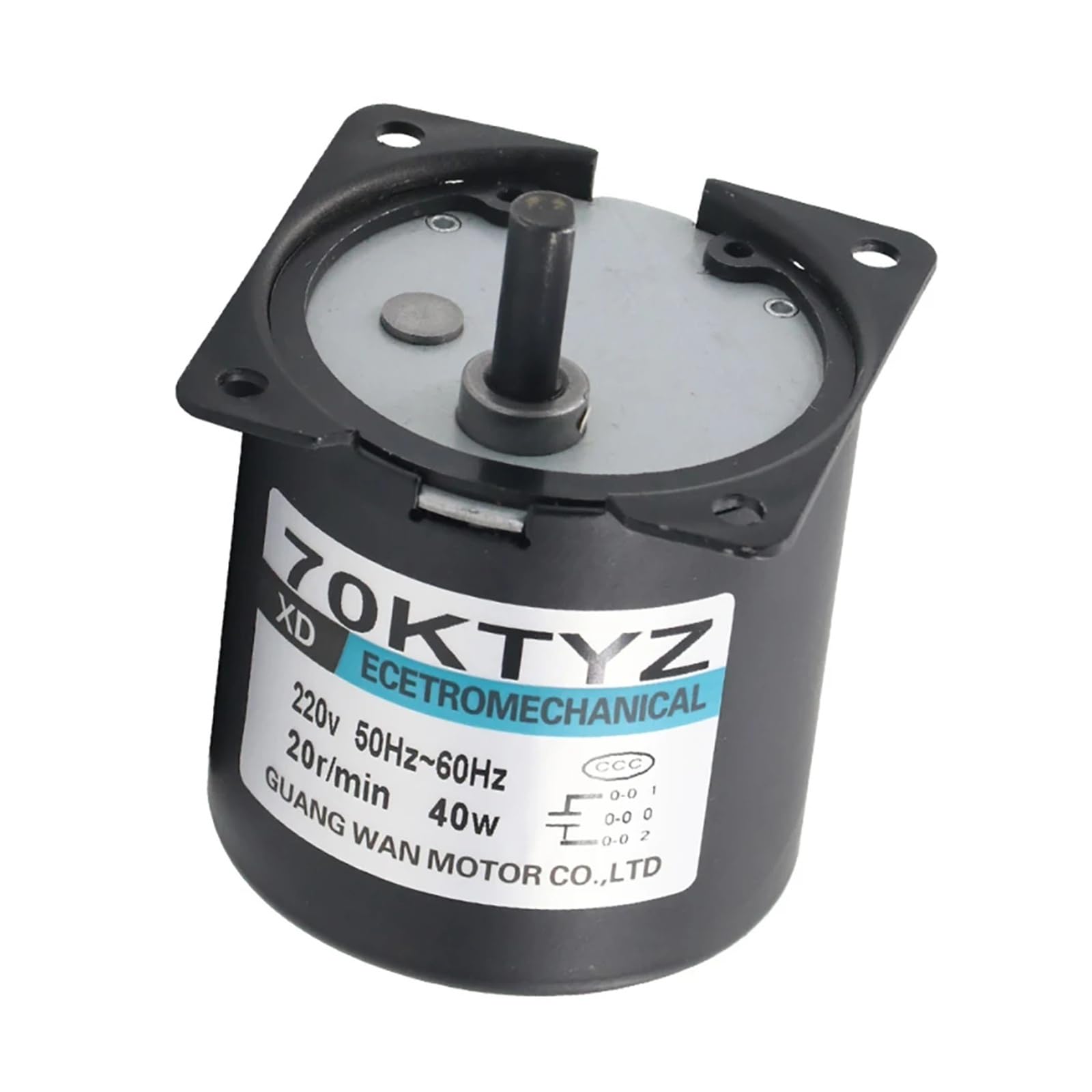 Motor Síncrono De Imán Permanente De CA, 40 W, Microreductor, Motor De Baja Velocidad Y Alto Par, 70 KTYZ, 2,5-110 RPM Ampliamente aplicable(10RPM)