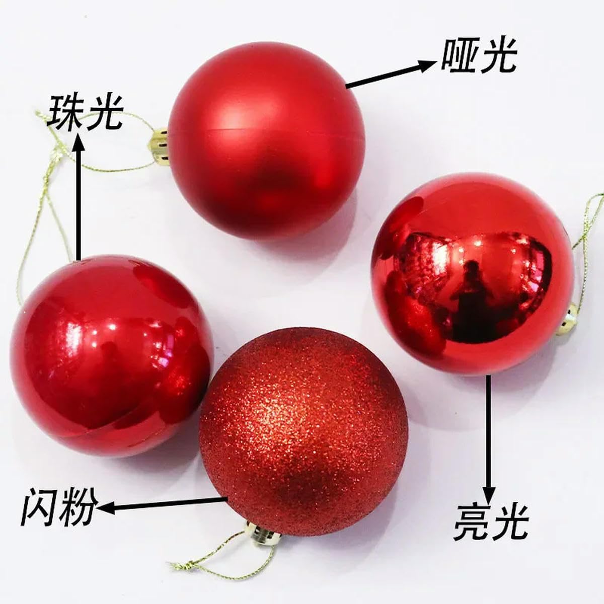 6/8/10 cm, 20/24 Stück Weihnachtskugeln, Mehrfarbig, Weihnachtsbaumschmuck, Neujahrs-Weihnachtsschmuck zum Aufhängen, 6–8 cm