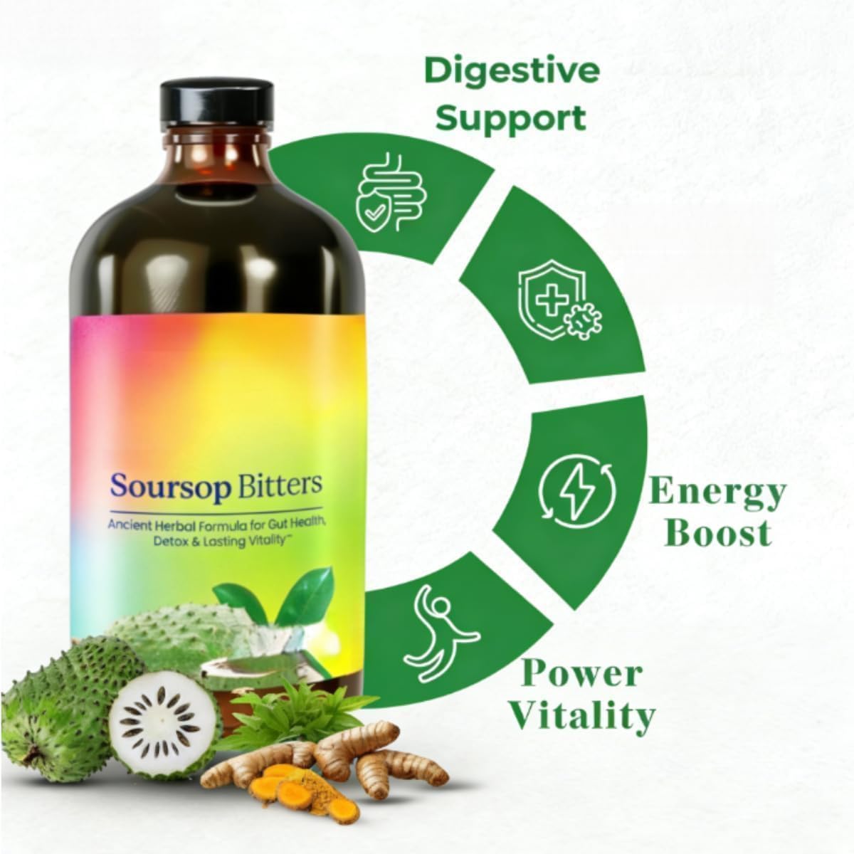 Amari di graviola premium, comfort intestinale naturale vegetale, vitalità quotidiana e delicato equilibrio corporeo interno