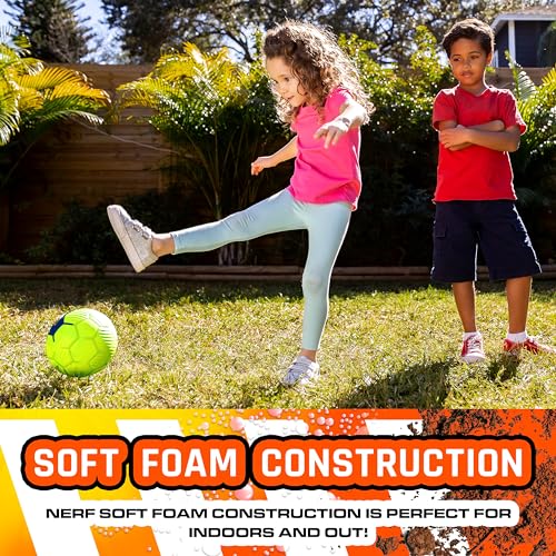 Image of NERF Kids Foam Mini Soccer Ball - Proshot Youth Soft Mini Foam Soccer Ball - 7 inch Inch NERF Indoor + Outdoor for Kids