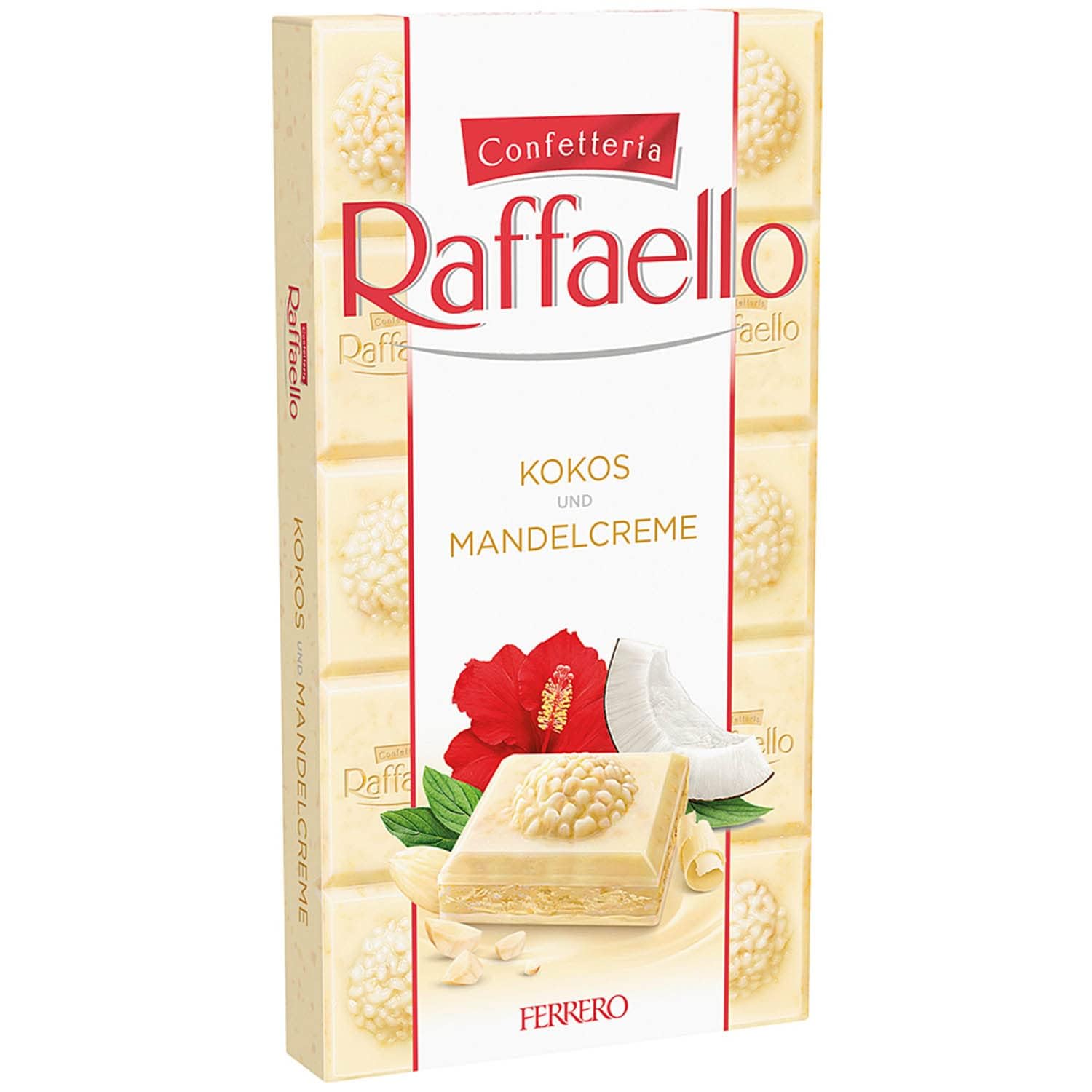 Ferreros Raffaellos Coconut and Almond Cream White Chocolate Bar 90g (From Italy)