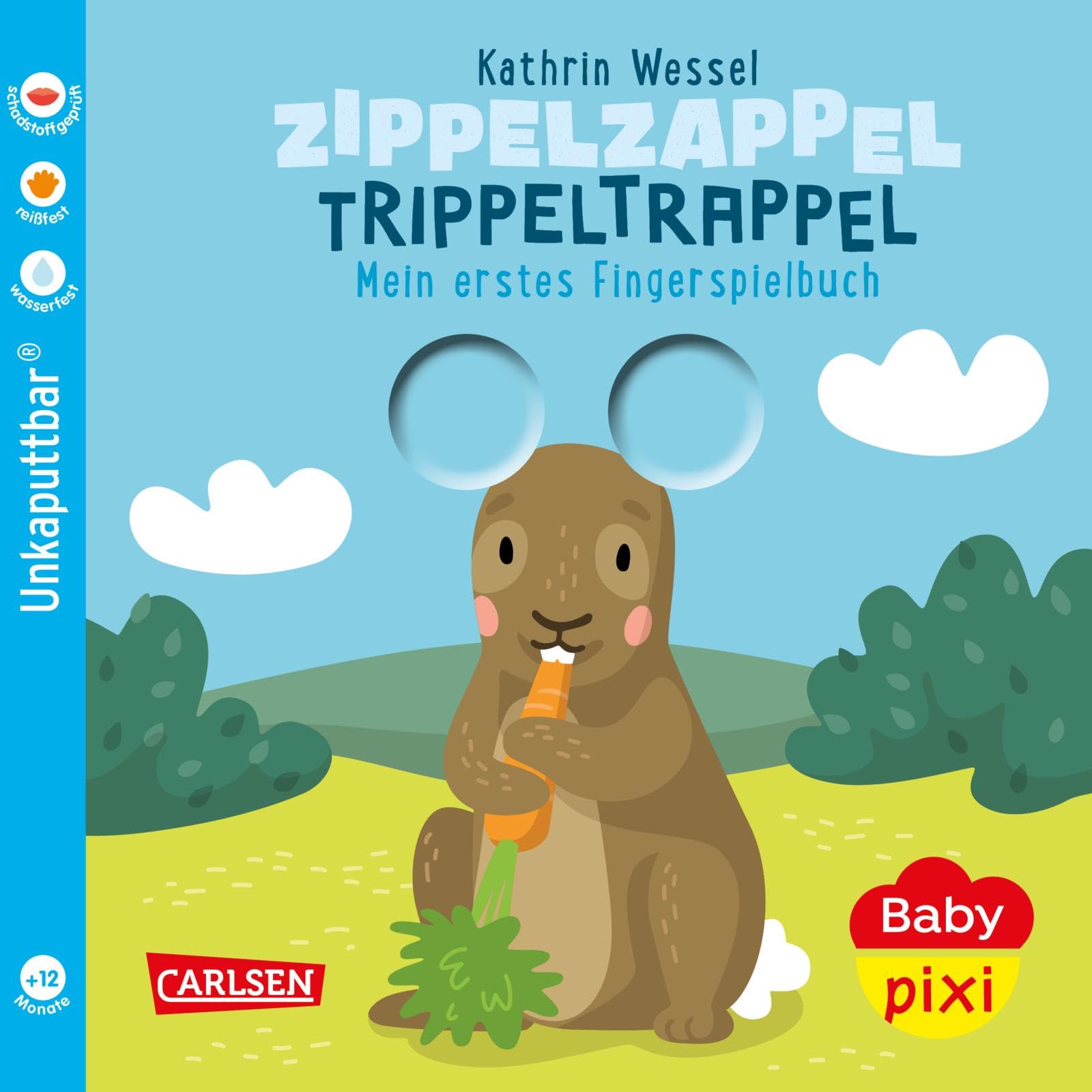Baby Pixi (unkaputtbar) 113: Zippelzappel Trippeltrappel: Mein erstes Fingerspielbuch | Ein Baby-Buch mit Gucklöchern ab 12 Monaten