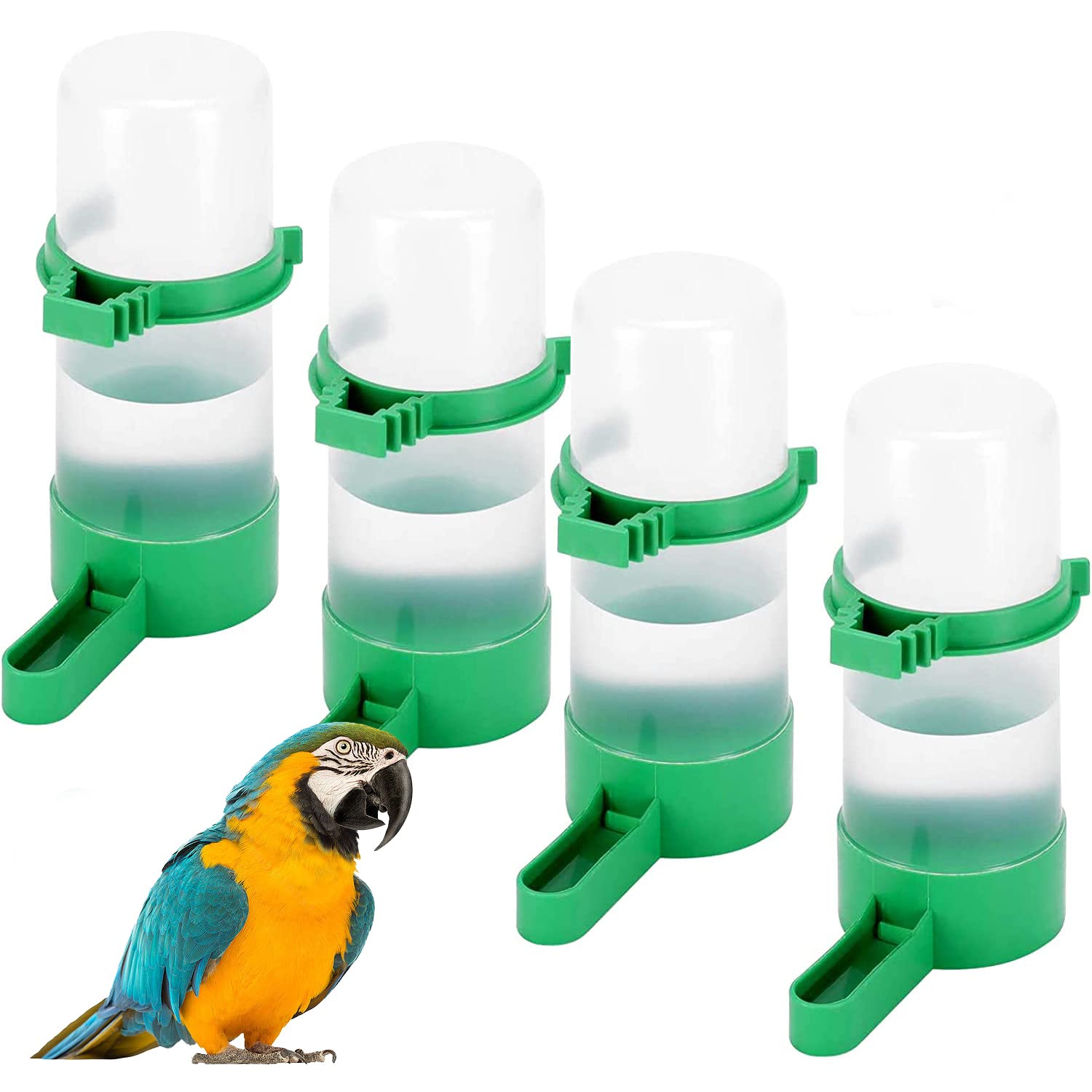 Occuwzz ® 4 Pcs Automatic Bird Water Dispenser, Bird Feeder Drinker Waterer for Pigeon Quail Lovebirds Parrot Drinking Bottle