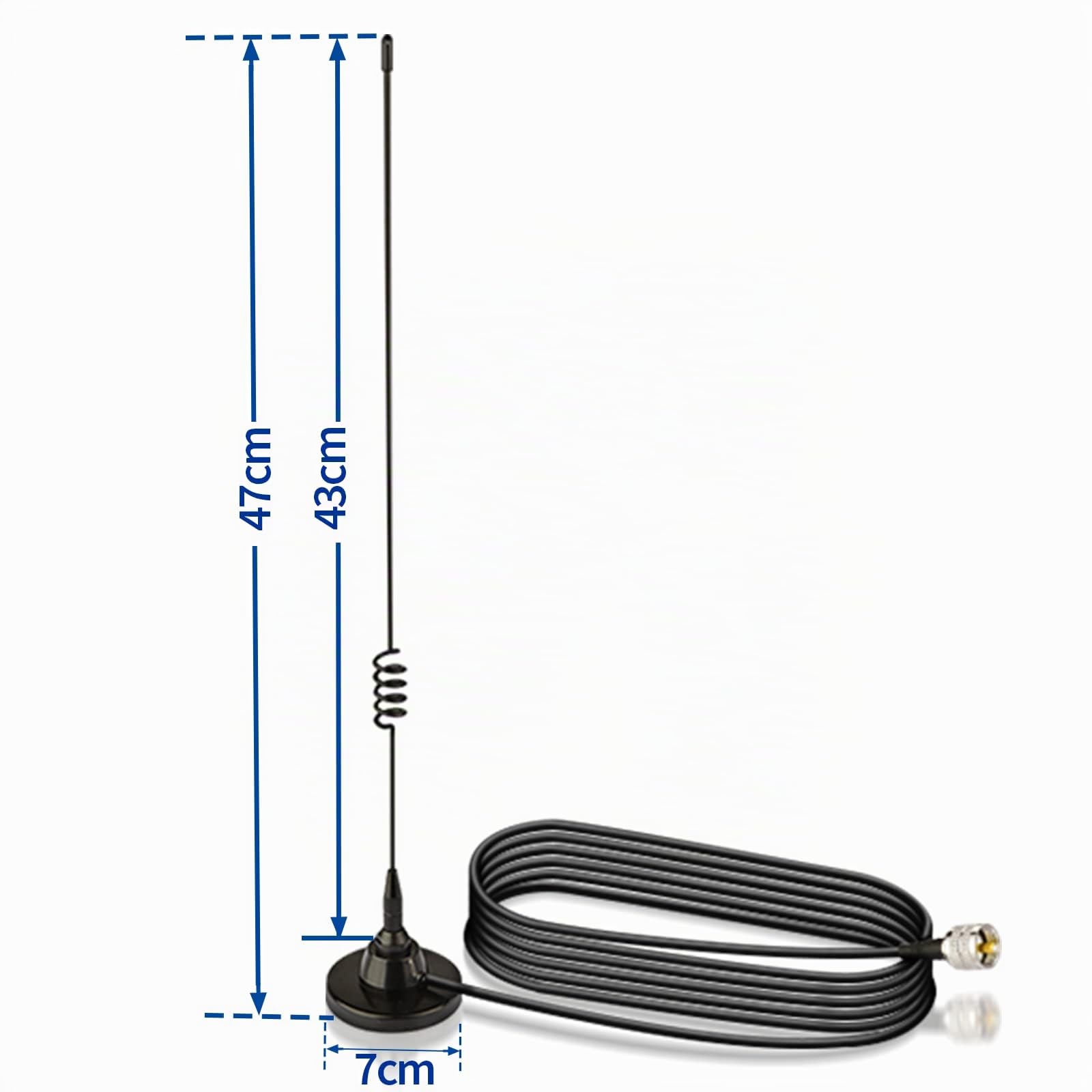 Bingfu Antenne Radio VHF UHF Mobile Véhicule Voiture Double Bande VHF UHF 136-174MHz 400-460MHz Base Magnétique PL259 Antenne Mâle pour BTECH ICOM Midland AnyTone Amateur