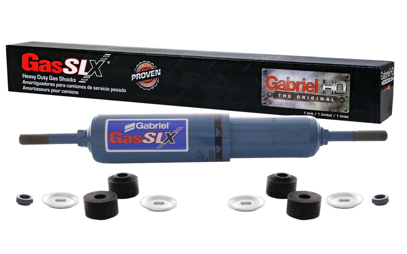 Gabriel 89423 GasSLX Adjustable HD Right Shocks Fits Kenworth K300 T2000; Ottawa; International &amp; Tractor Class 7-8; OEM# 650404 90013787 K37429