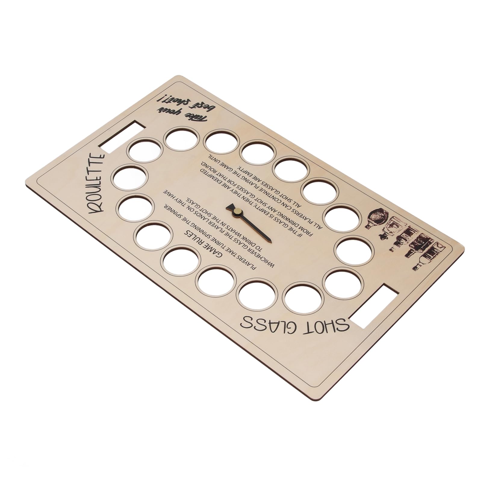 Zerodis 45cm Wooden Rotating Adults Drinking Game Table with Boxwood Material Ideal for Party Nights with Friends Holiday Celebrations Bar Games