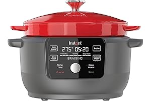 Crock-Pot 6-Quart Cast Iron Dutch Oven: Braising, Slow Cooking, Searing, and Warming Made Effortless